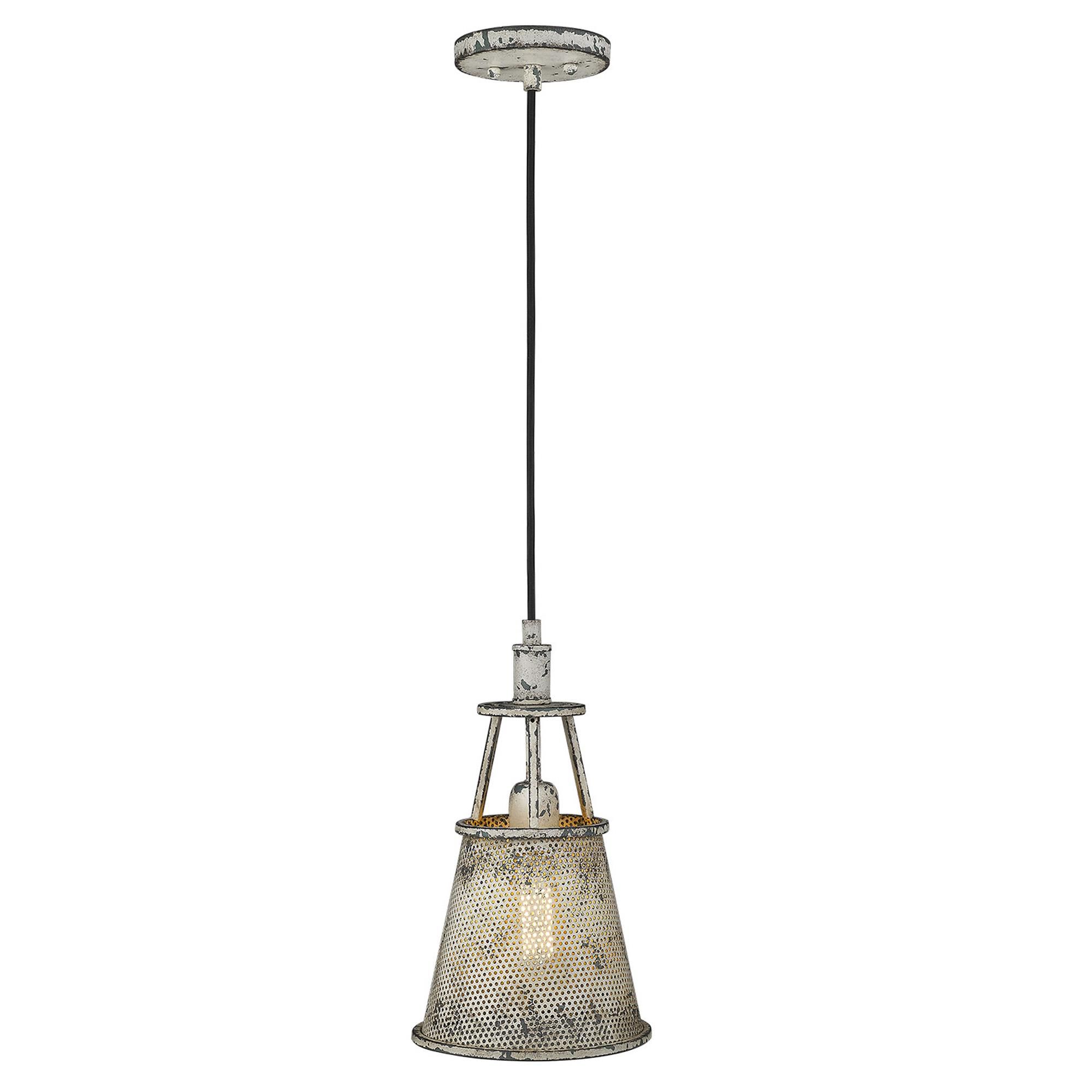 Shown in Aged Ivory finish and Aged Ivory glass and Aged Ivory, Cone Shaped Metal shade