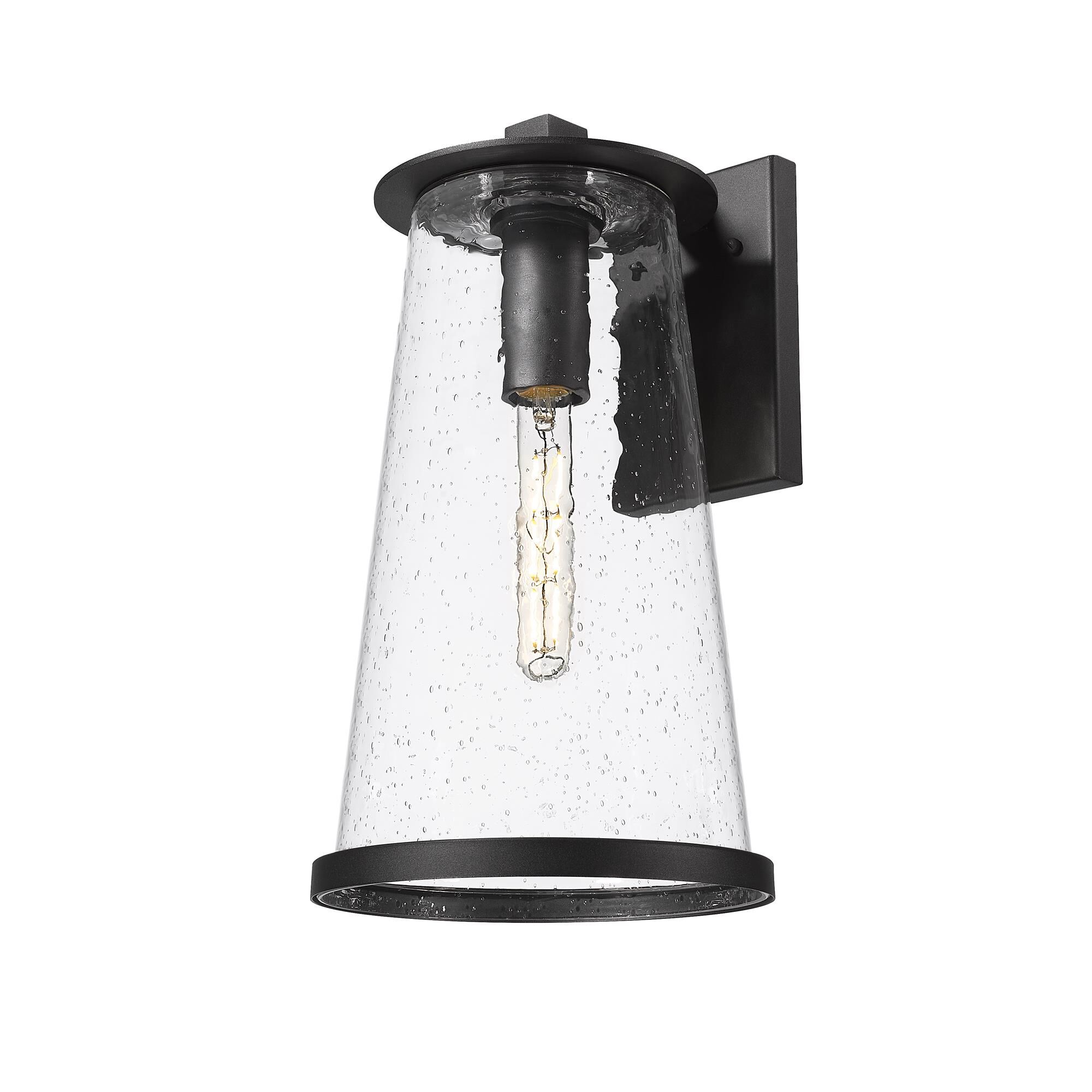 Shown in Sand Black finish and Clear Seedy glass and Clear Seedy shade