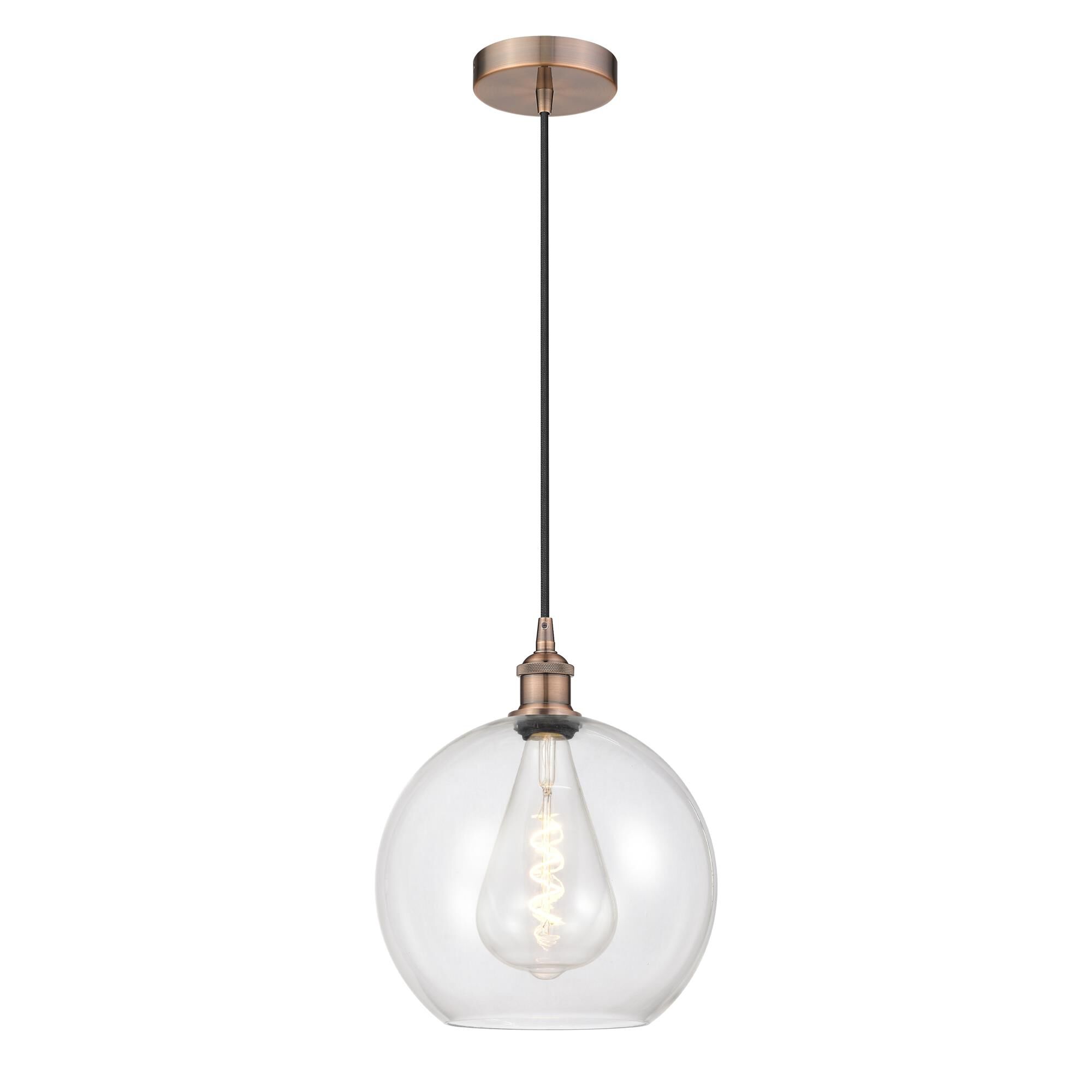 Shown in Antique Copper finish and Clear glass