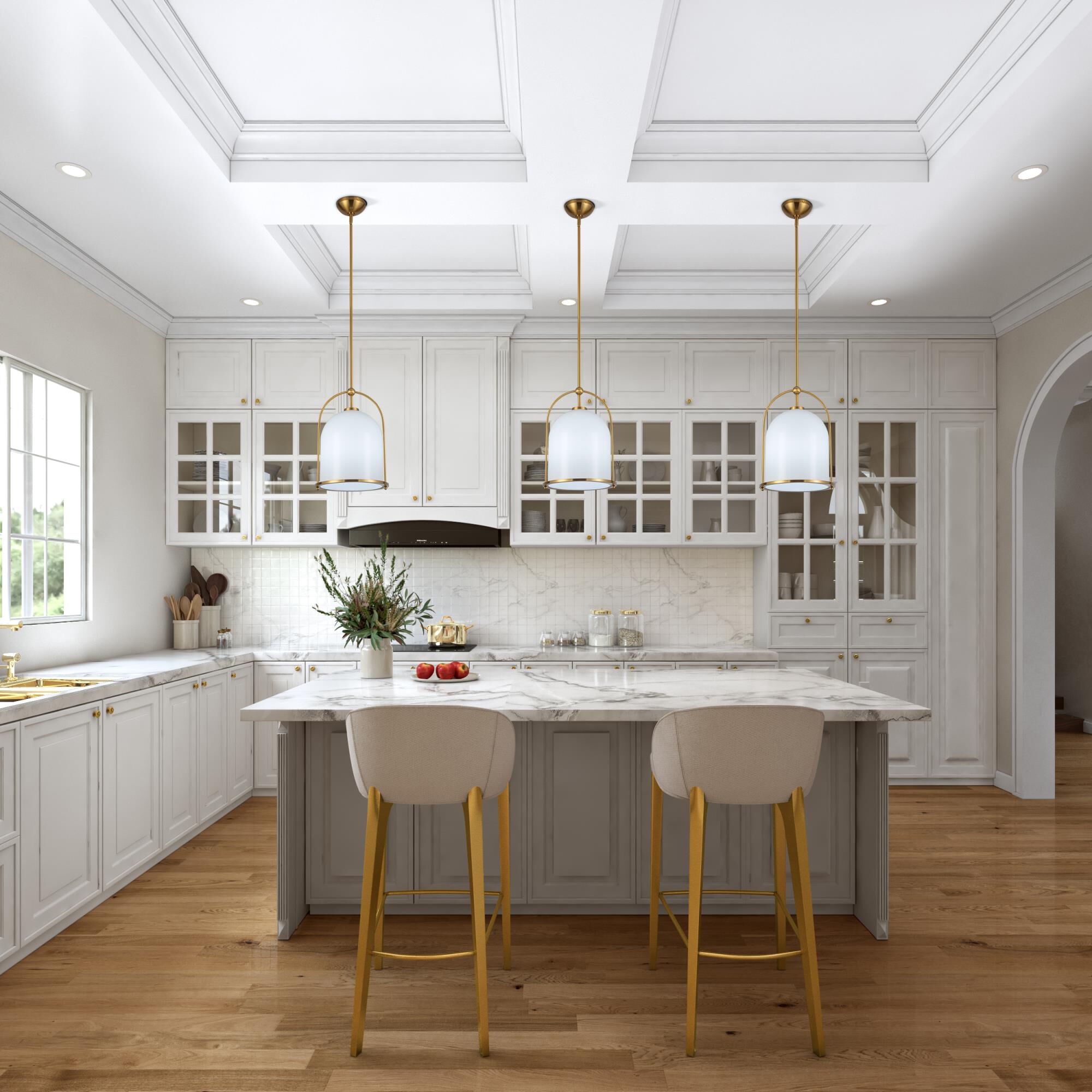 Shown in Brushed Brass finish