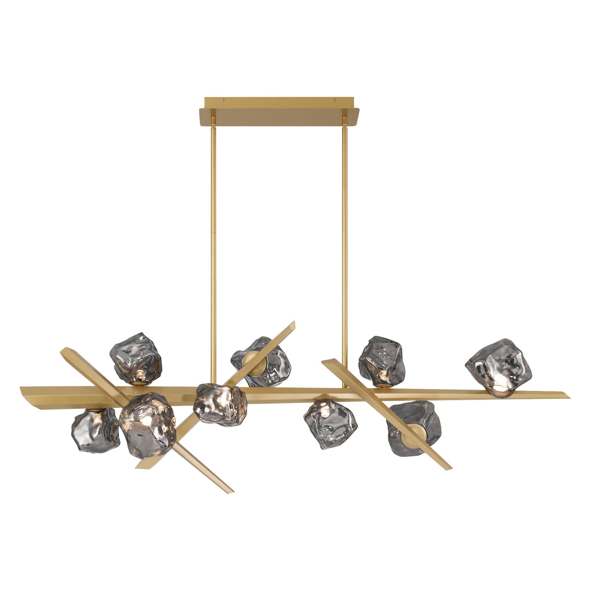 Shown in Gold finish and Charcoal  glass
