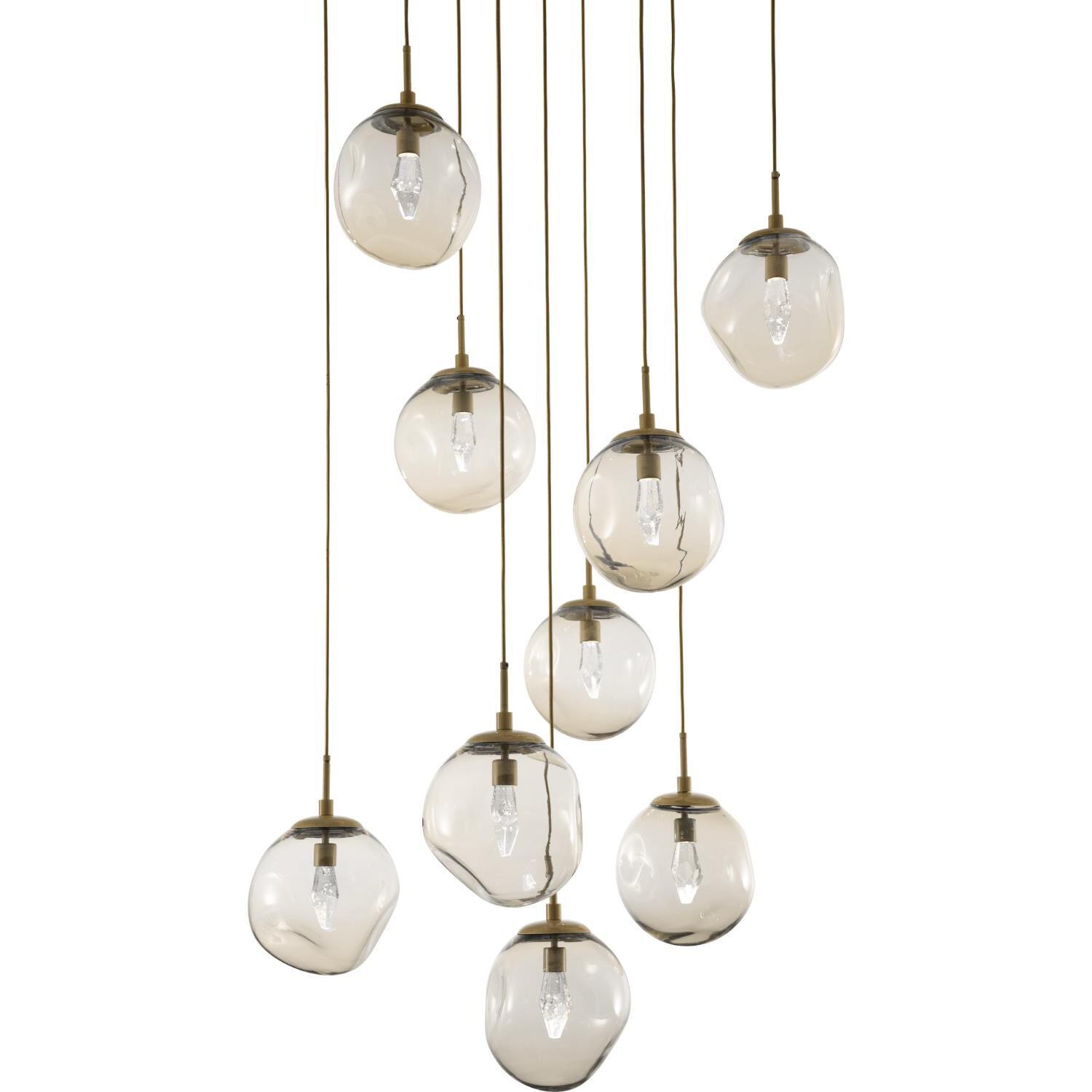 Shown in Gilded Brass finish and Geo Inner Amber Outer glass