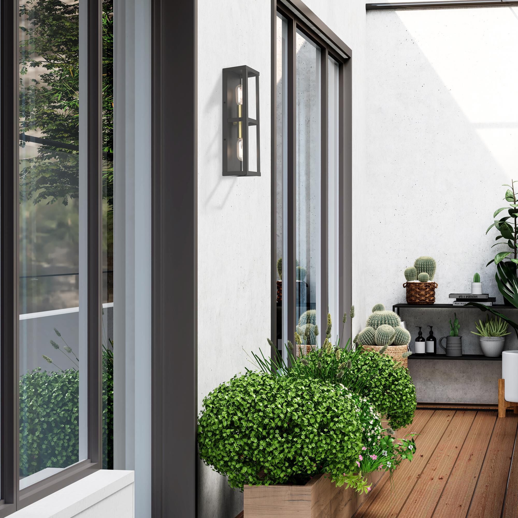 Gaffney 16 Inch Tall 2 Light Outdoor Wall Light by Livex Lighting