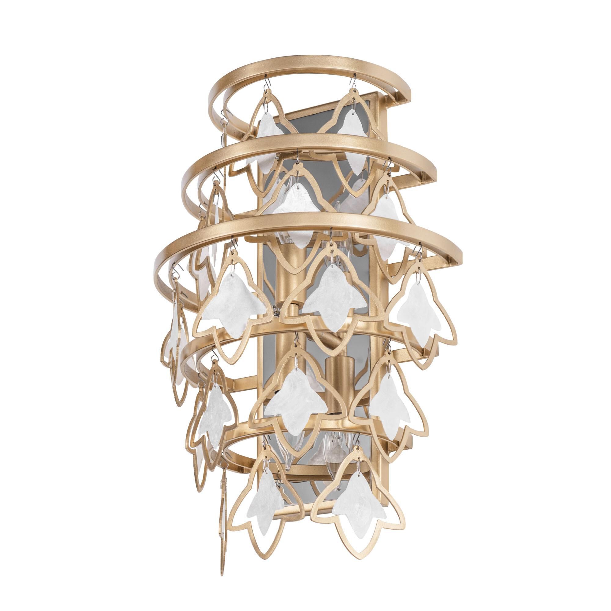 Shown in French Gold finish and White Capiz shade