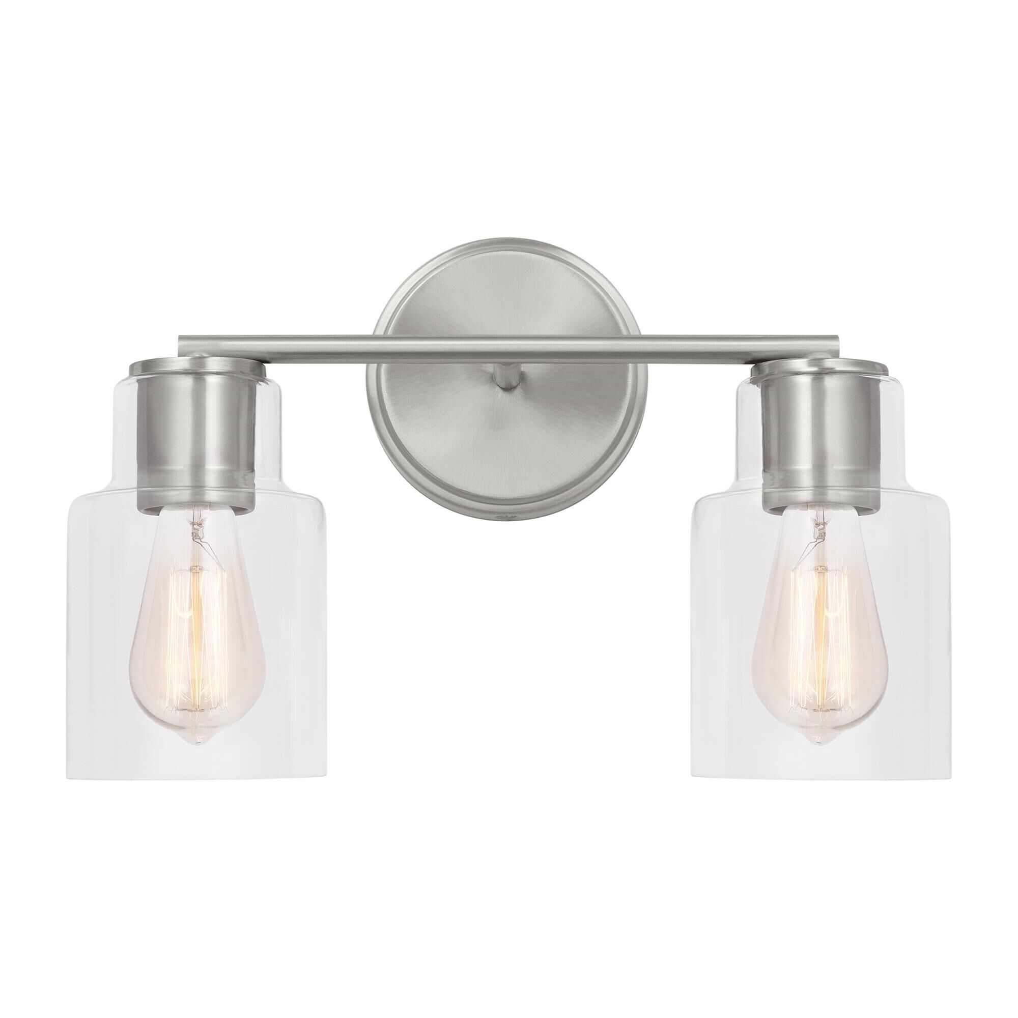 Shown in Brushed Steel finish and Clear Glass s shade