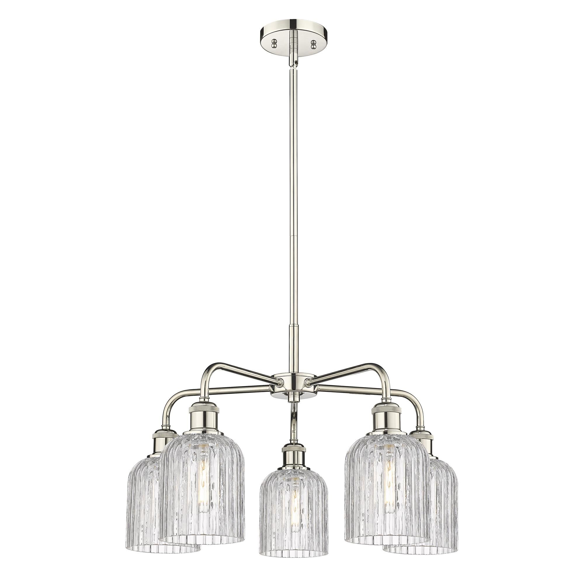 Shown in Polished Nickel finish and Clear glass