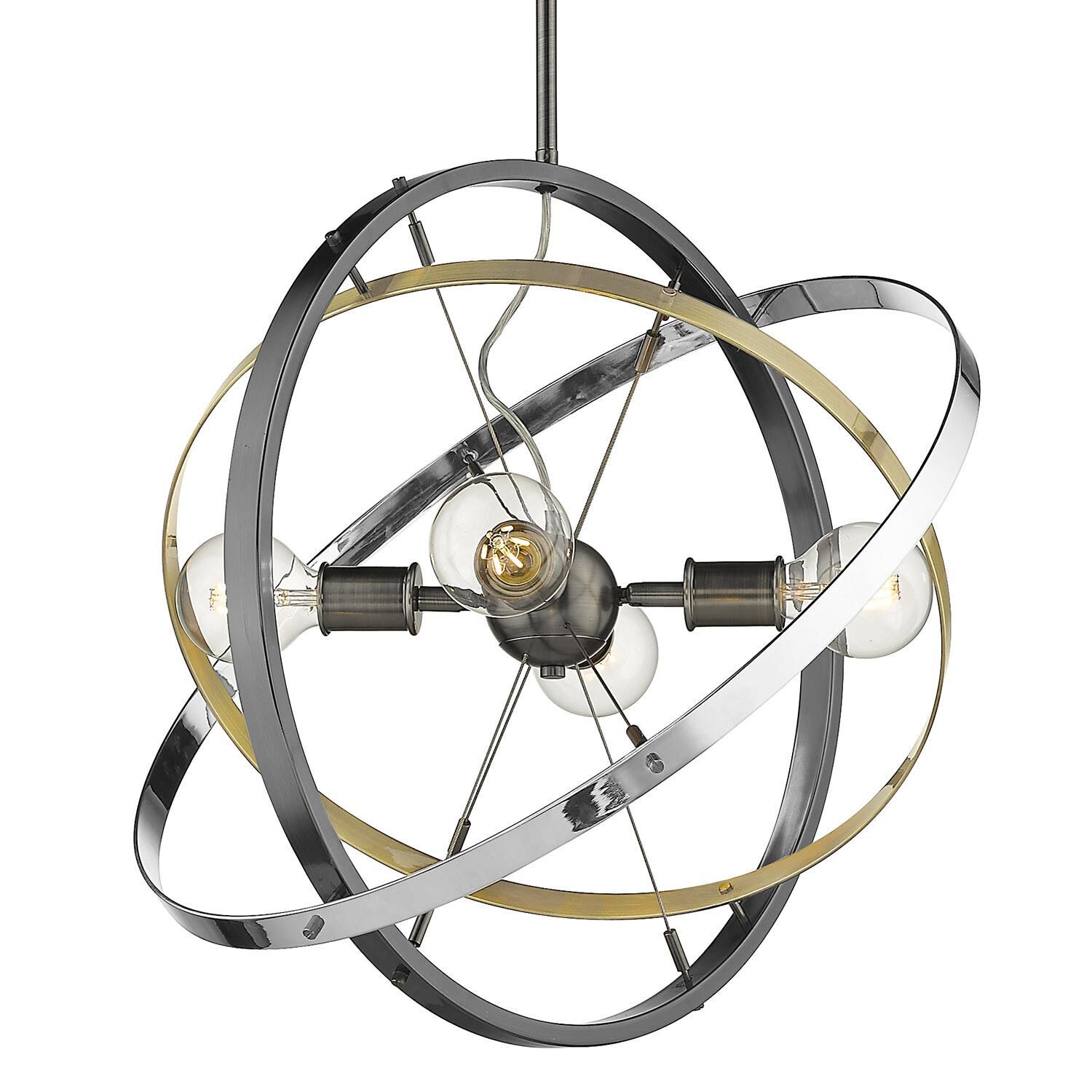 Atom 22 Inch 4 Light Mini Chandelier by Golden Lighting