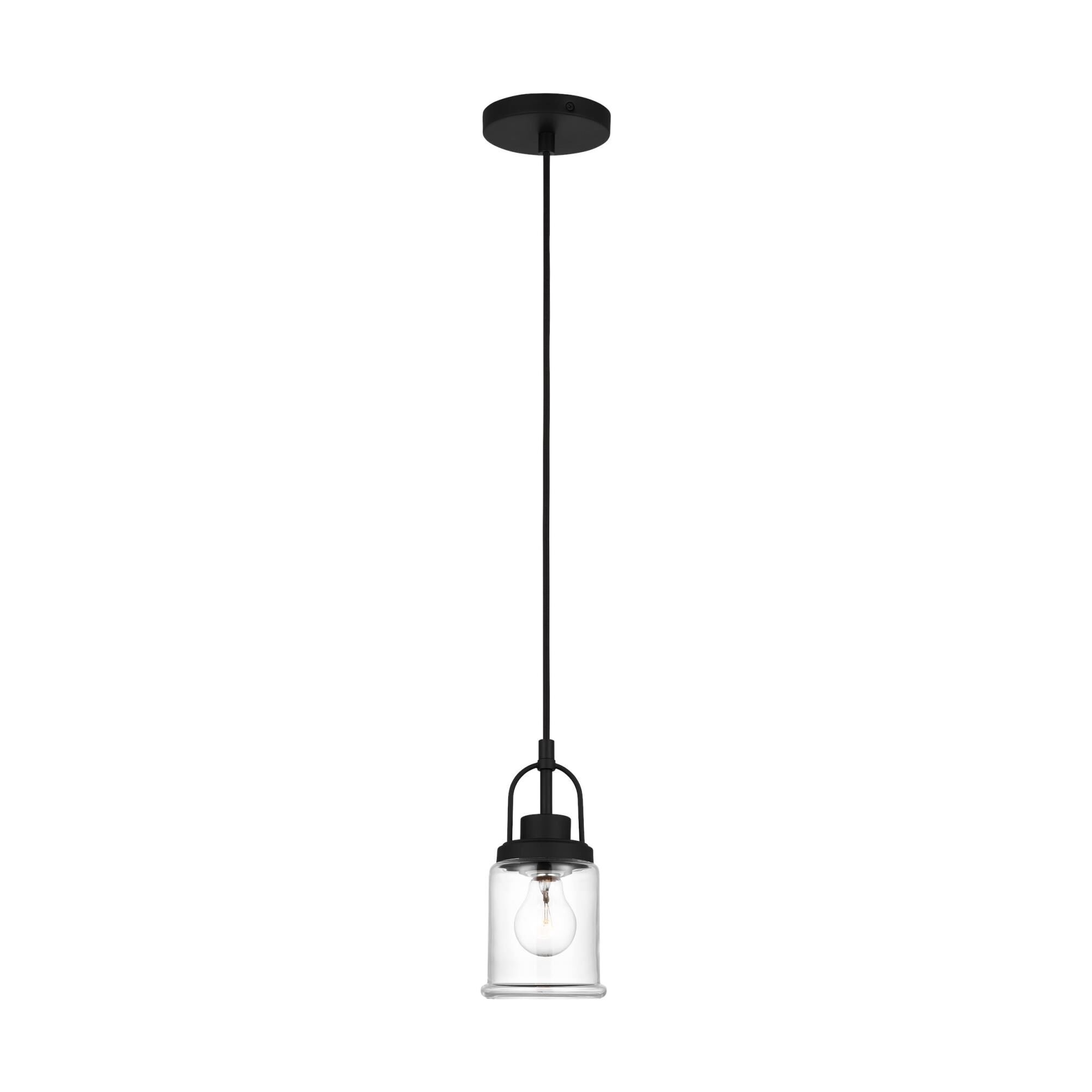 Shown in Midnight Black finish and Clear glass and Clear Glass shade