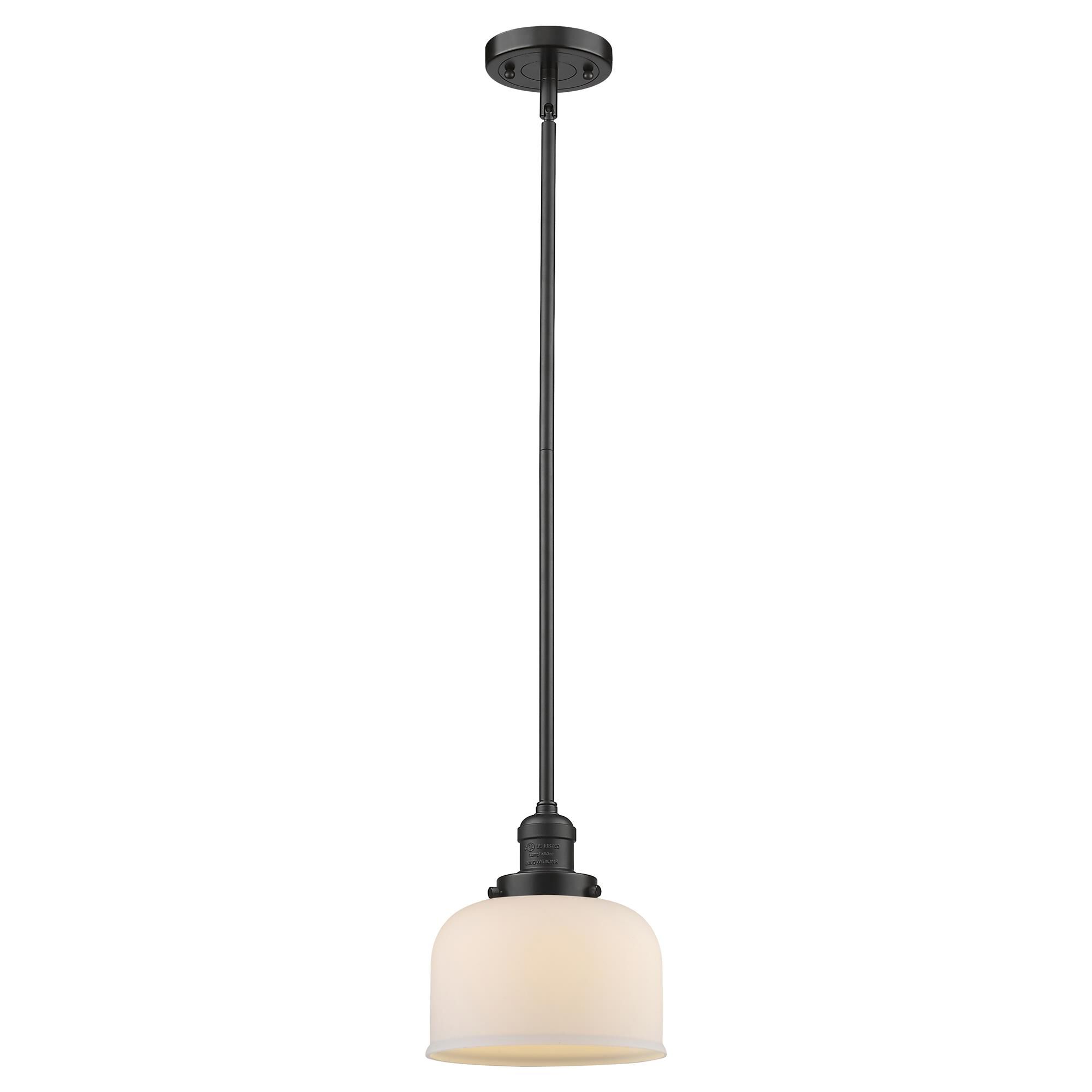Shown in Oil Rubbed Bronze finish and Matte White Cased glass