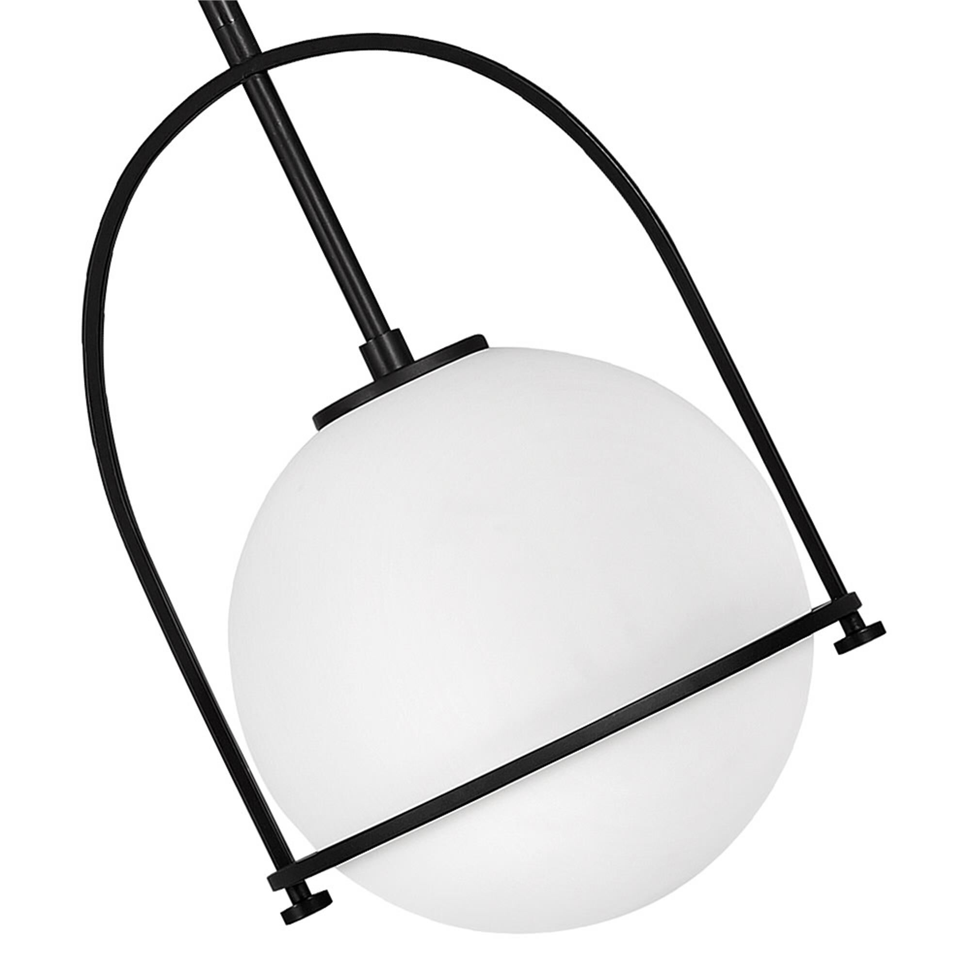 Shown in Black finish and Etched Opal glass