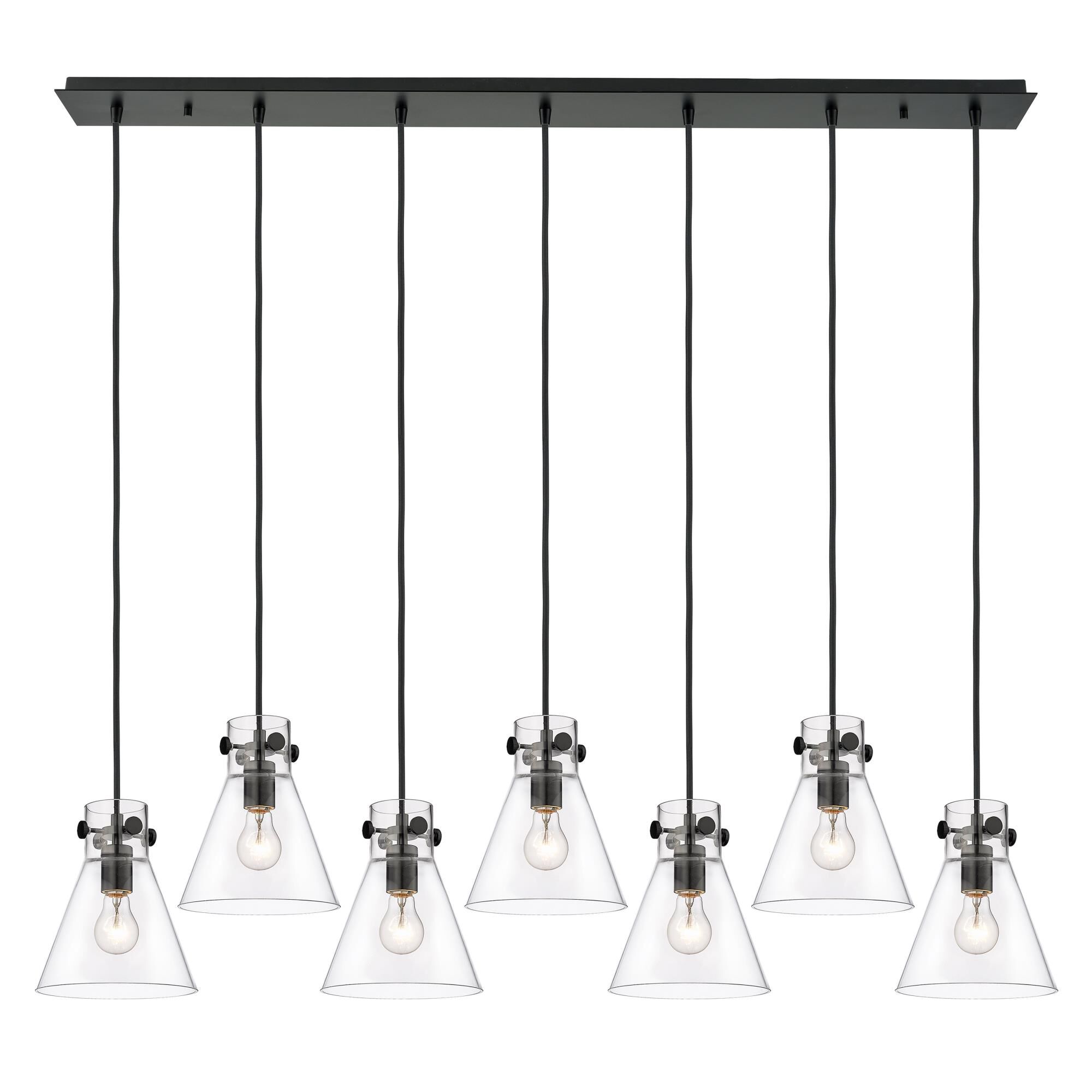 Shown in Matte Black finish and Clear glass and Clear Glass shade