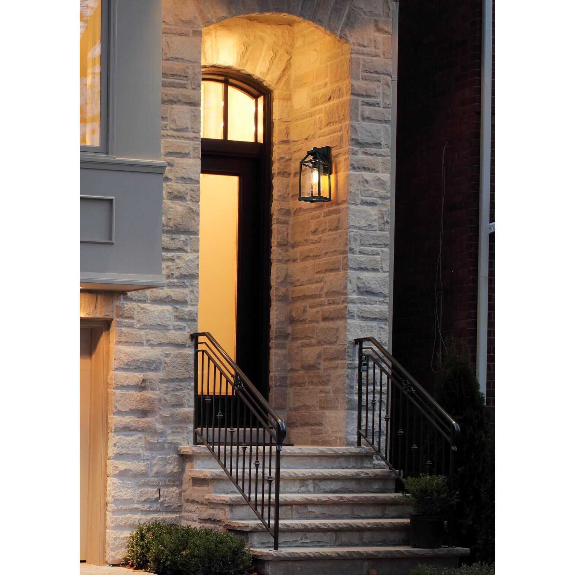 Shown in Black finish and Clear glass