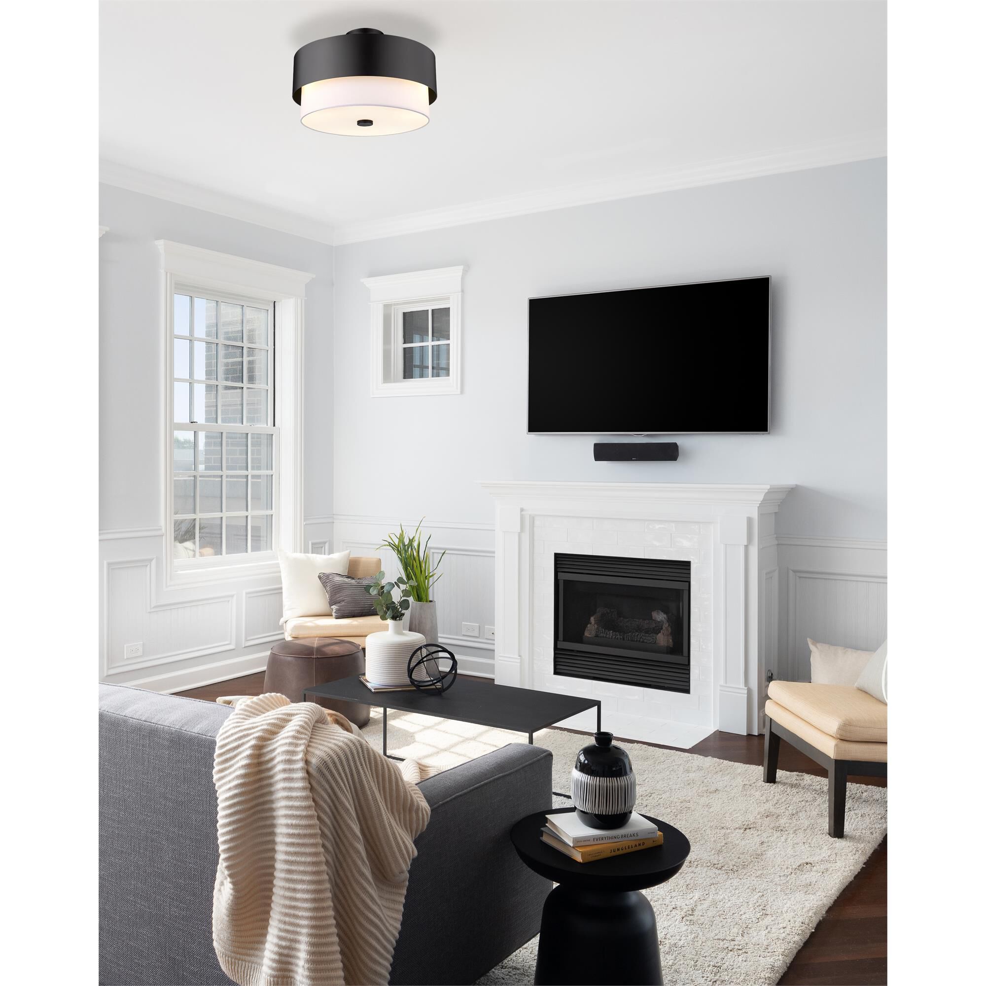 Shown in Matte Black finish and White glass