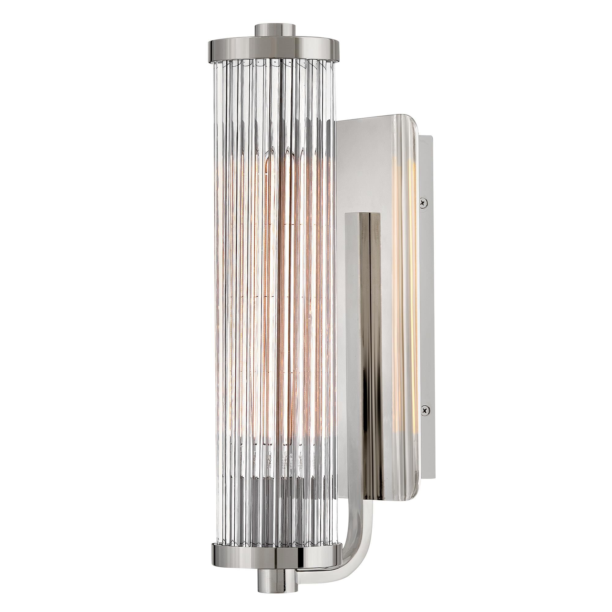 Shown in Polished Nickel finish and Clear glass