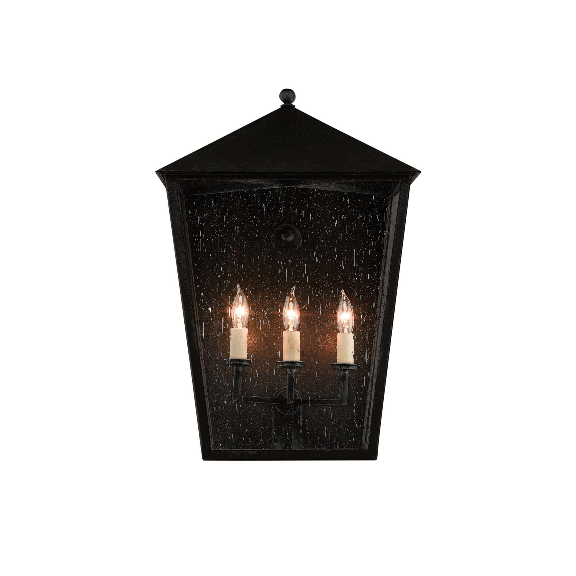 Bening 22 Inch Tall 3 Light Outdoor Wall Light,