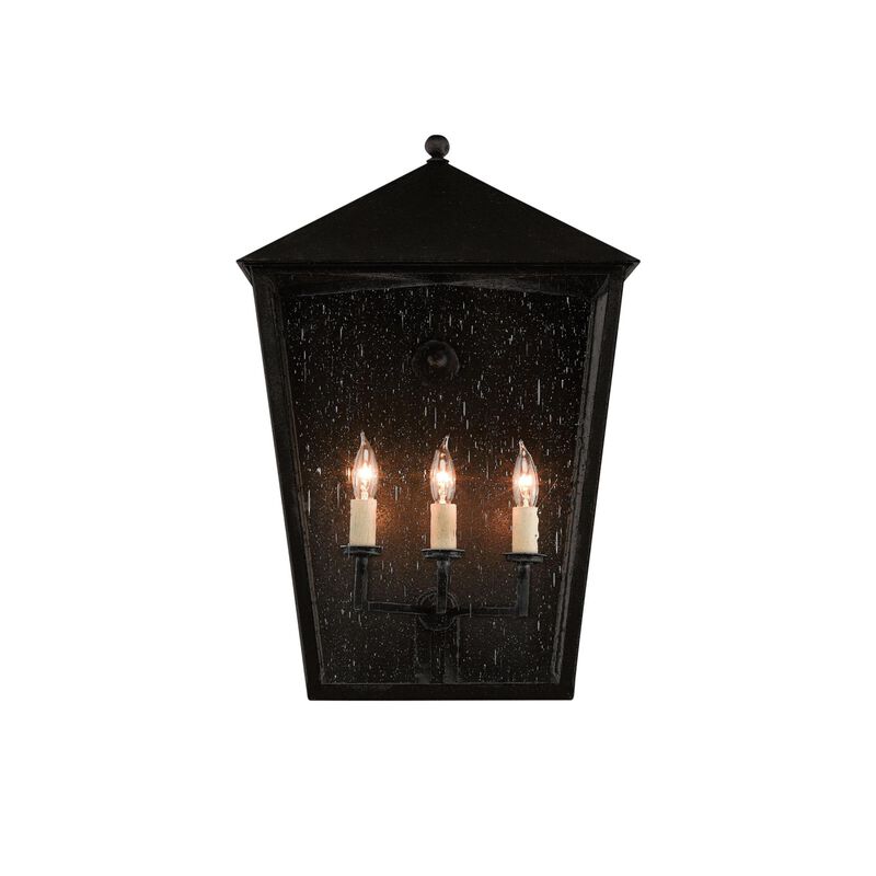 Bening 22 Inch Tall 3 Light Outdoor Wall Light by Currey and Company