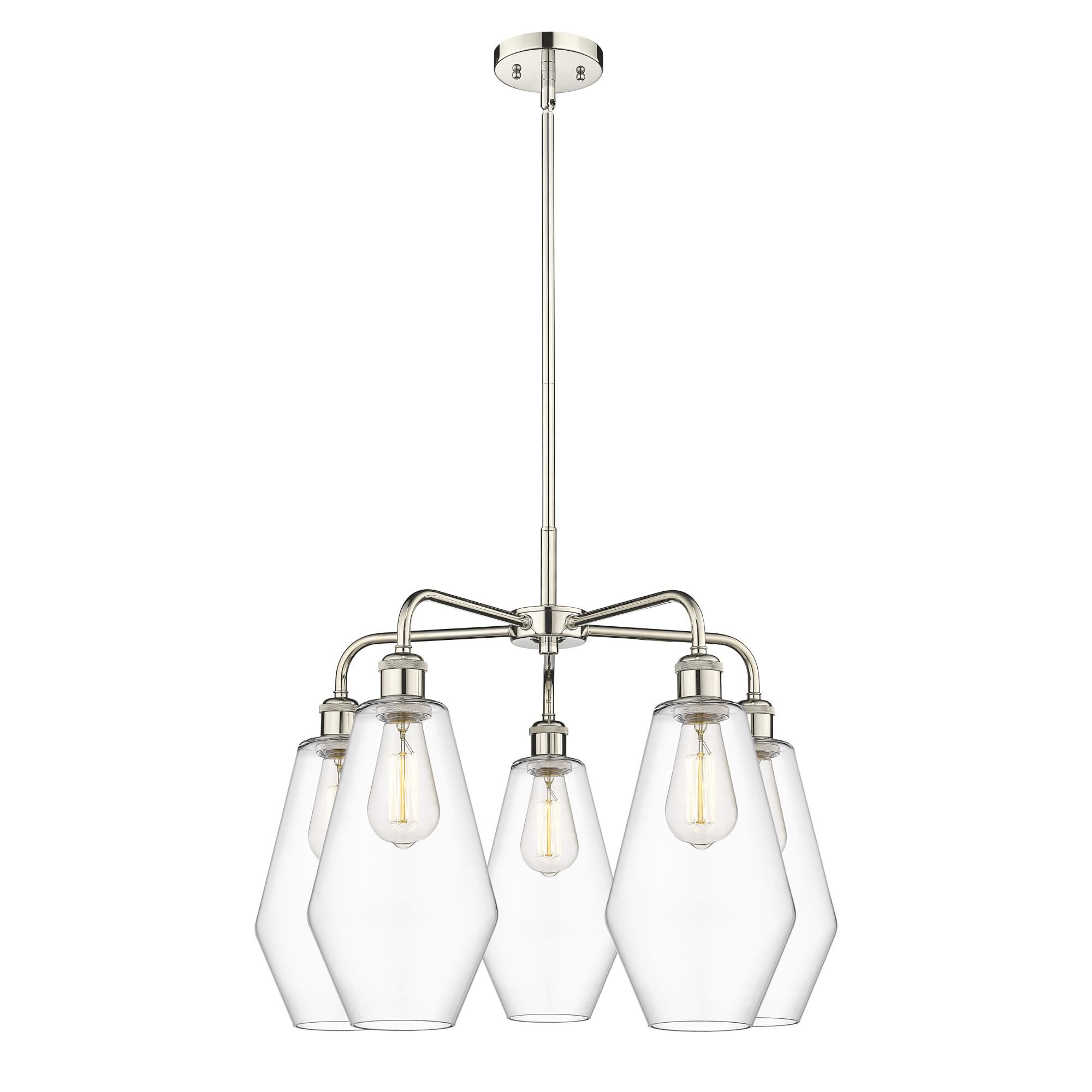 Shown in Polished Nickel finish and Clear glass