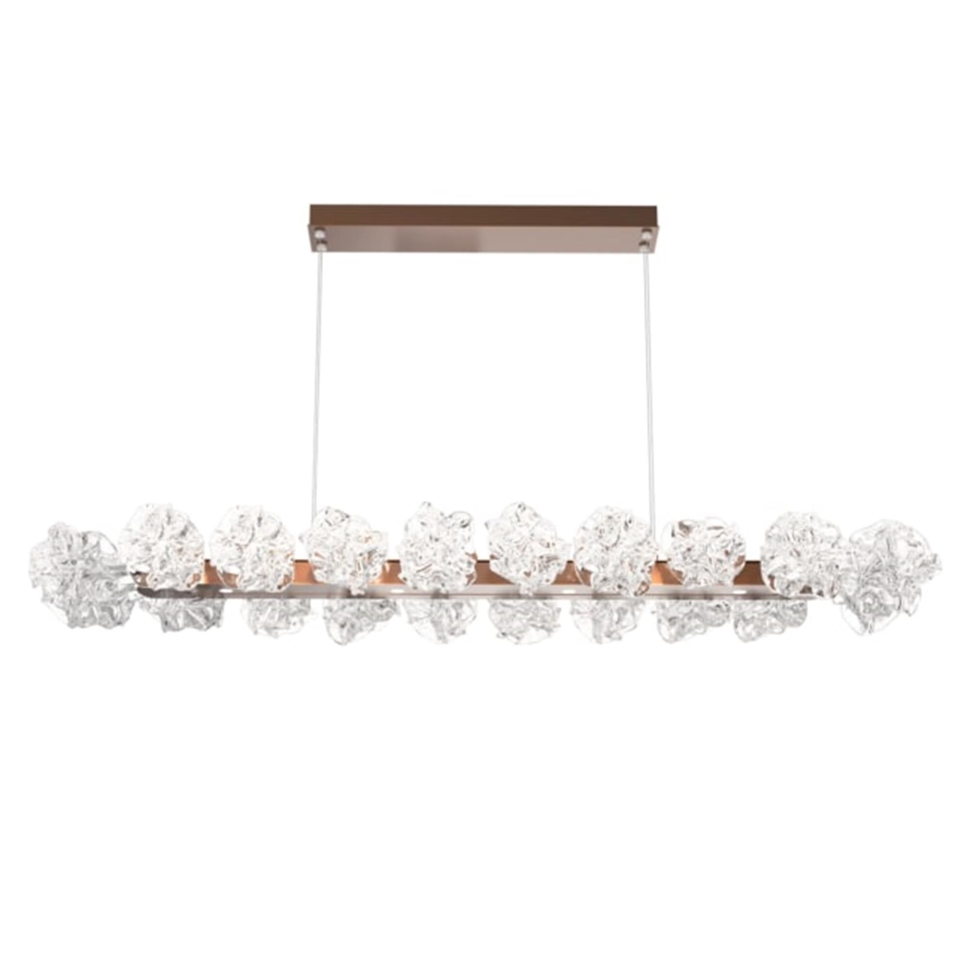Shown in Burnished Bronze finish and Blossom Clear Blown glass
