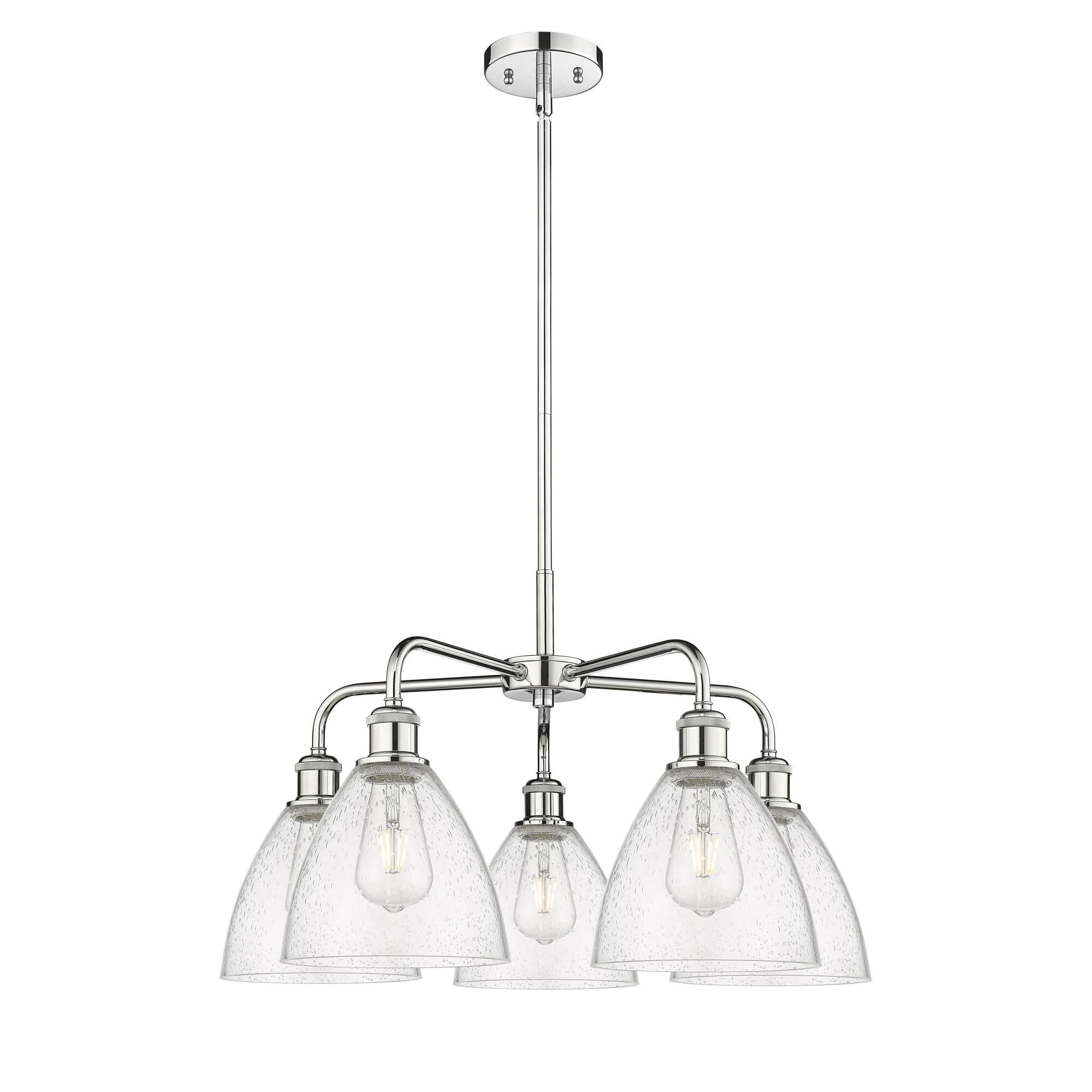 Shown in Polished Chrome finish and Seedy glass