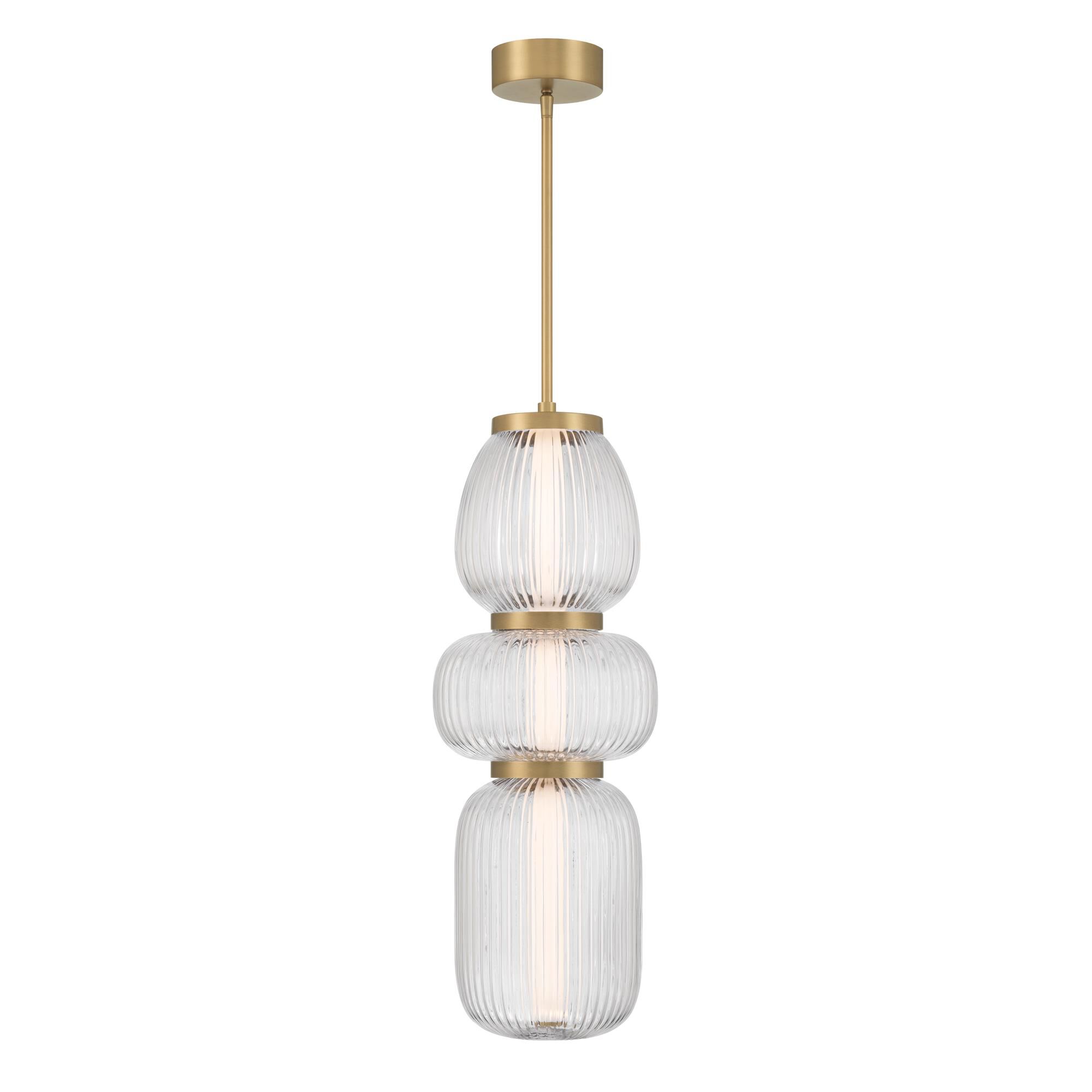 Shown in Legacy Brass finish and Clear Ribbed glass