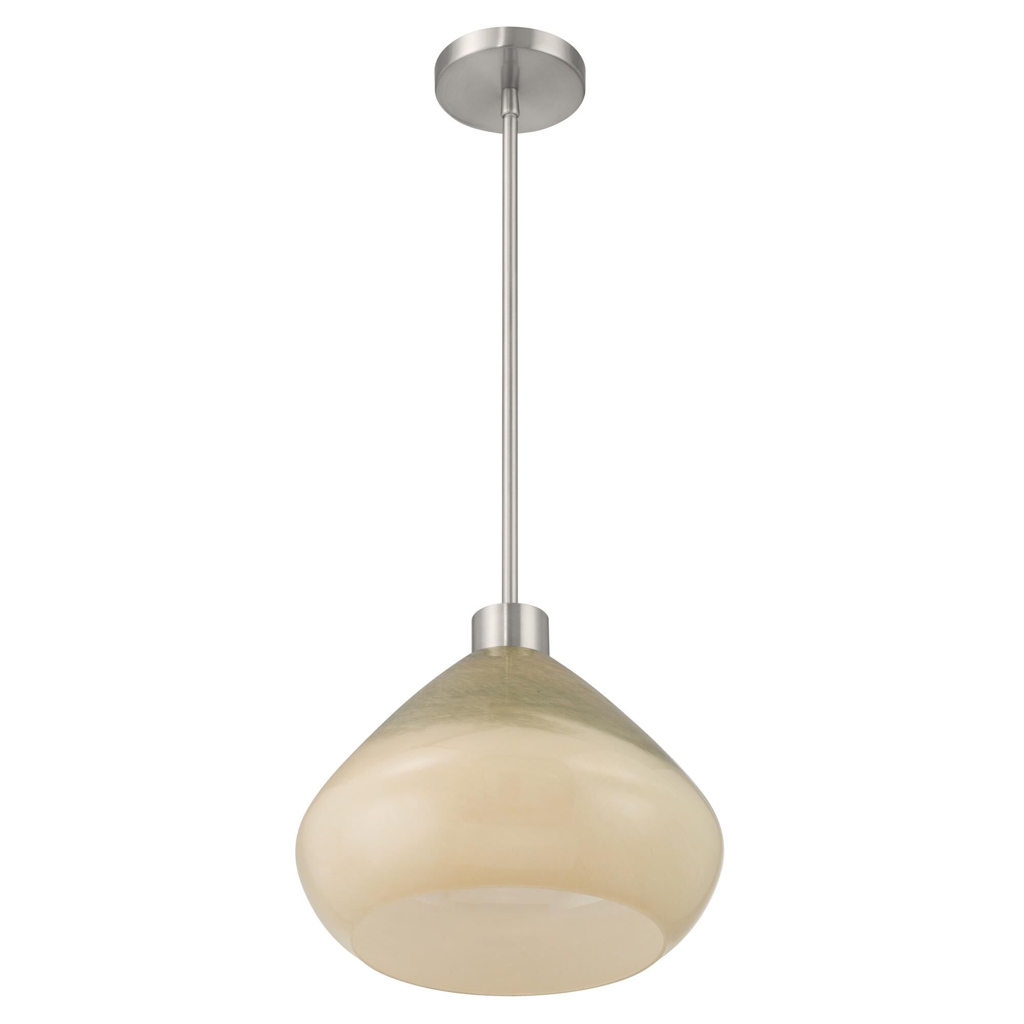 Shown in Brushed Nickel finish and Green Ombre glass