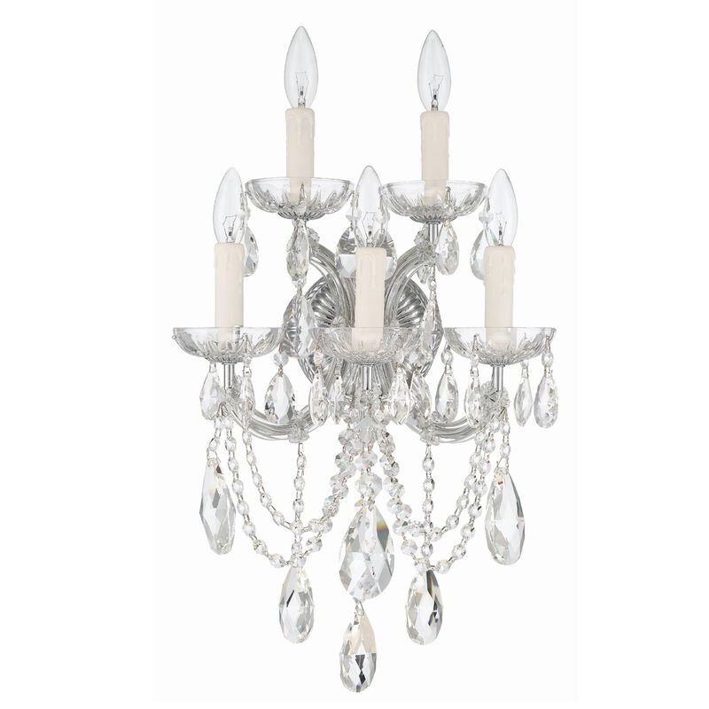 Maria Theresa 22 Inch 5 Light Wall Sconce by Crystorama
