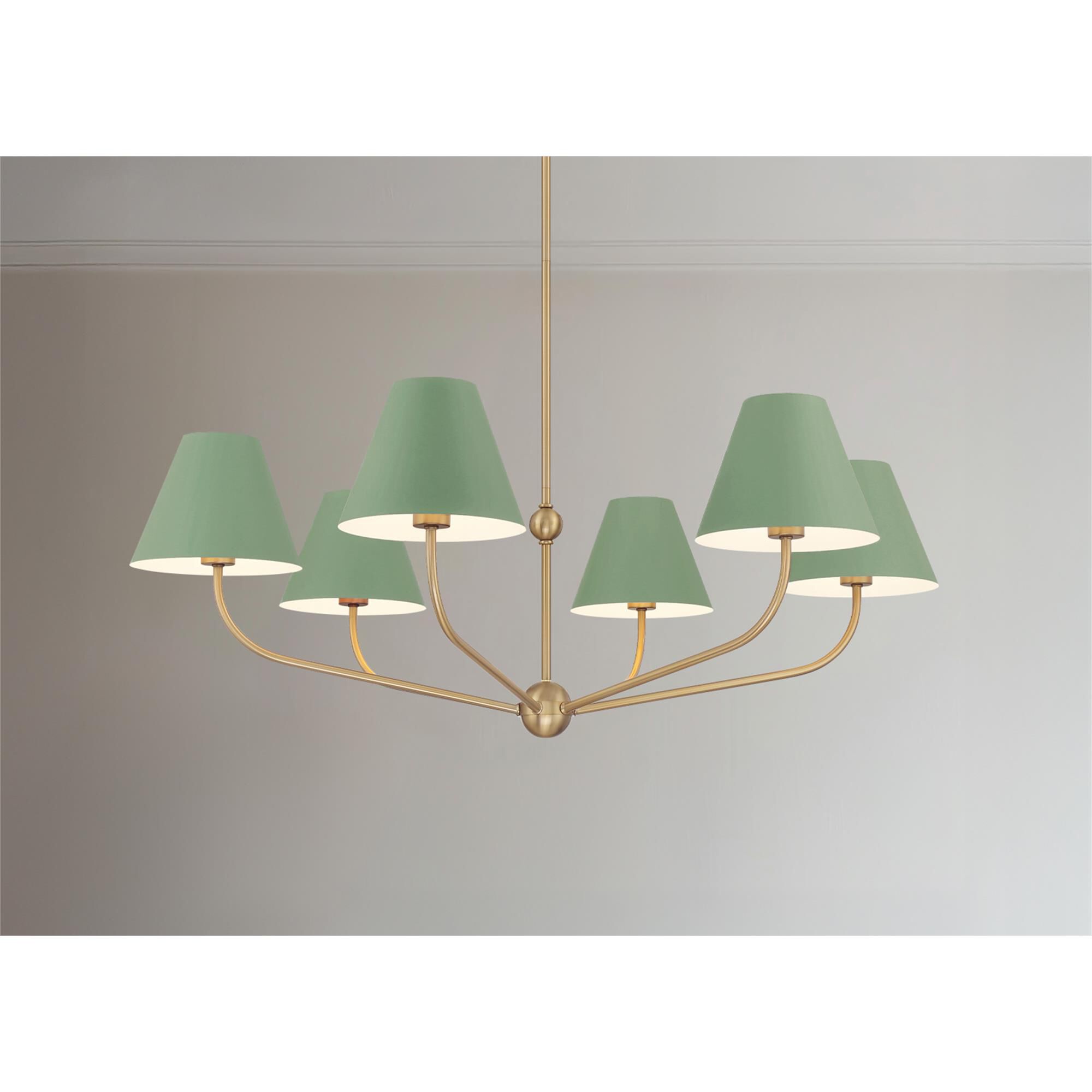 Shown in Vibrant Gold and Green finish and Steel shade
