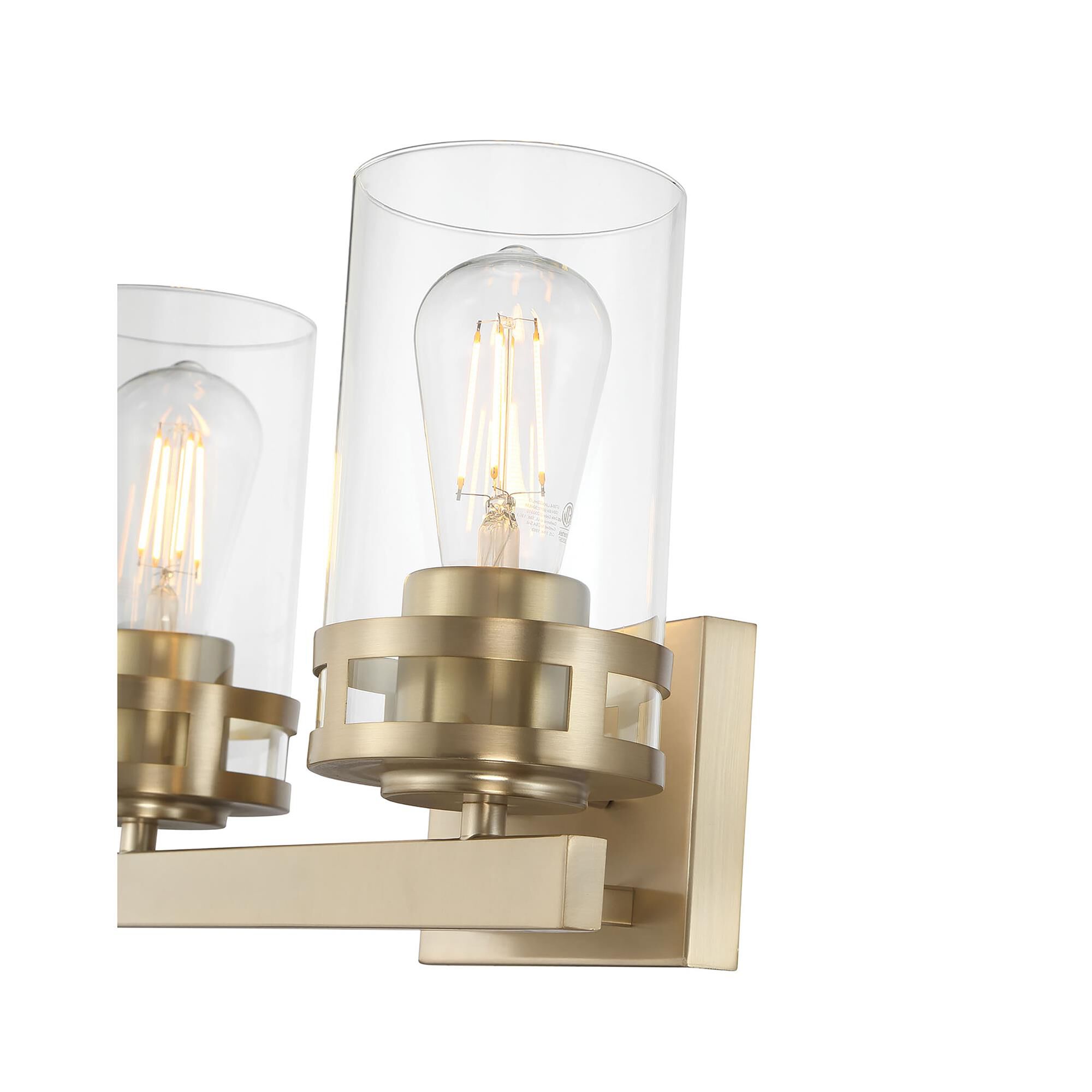 Shown in Modern Gold finish and Clear glass