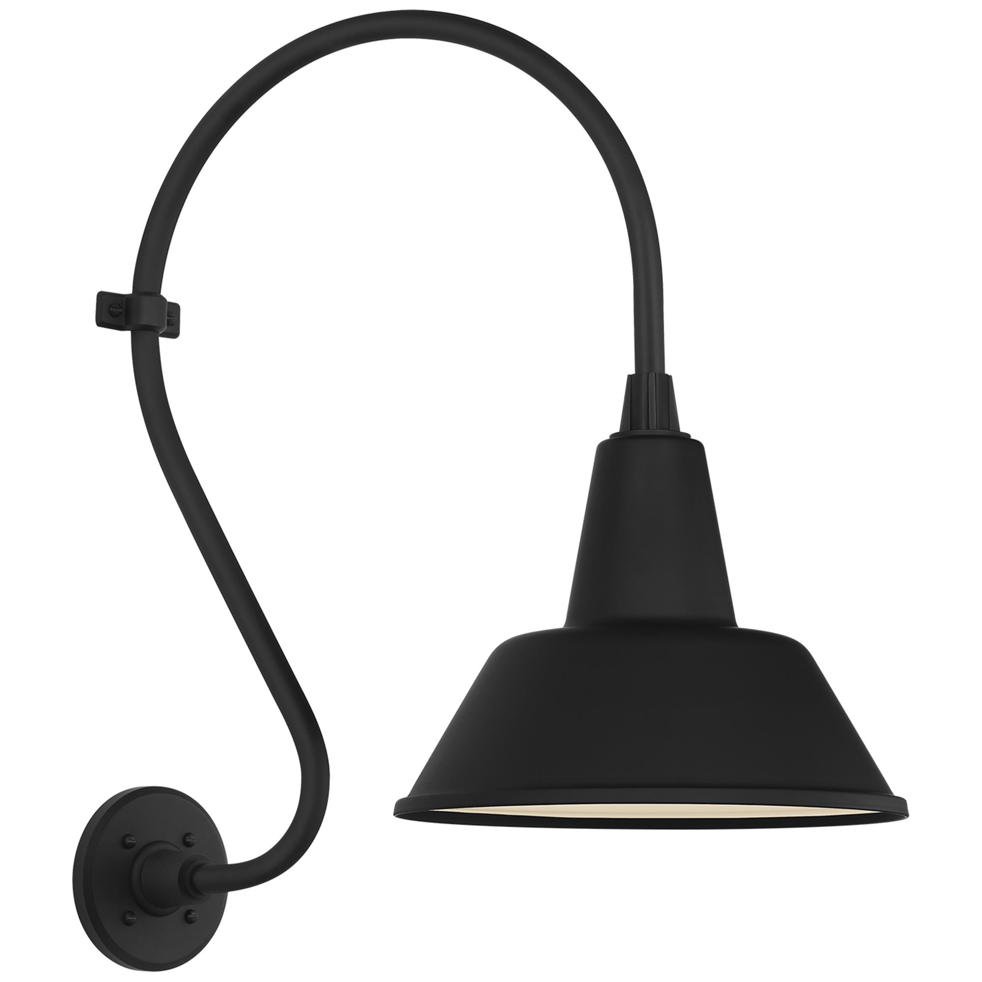 Shown in Matte Black finish and Black shade