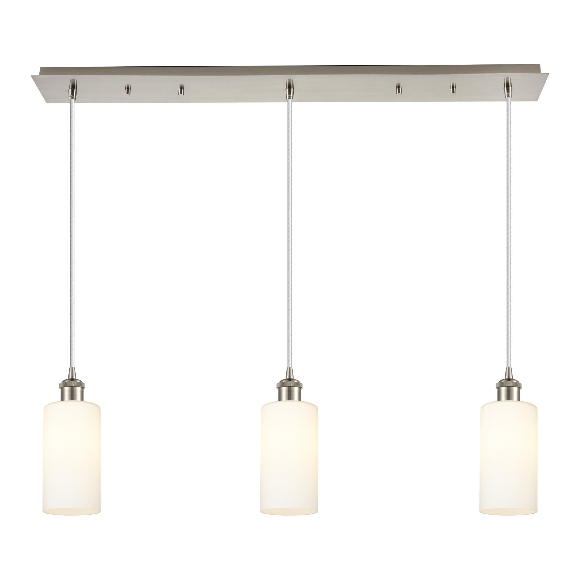 Shown in Satin Nickel finish and White shade