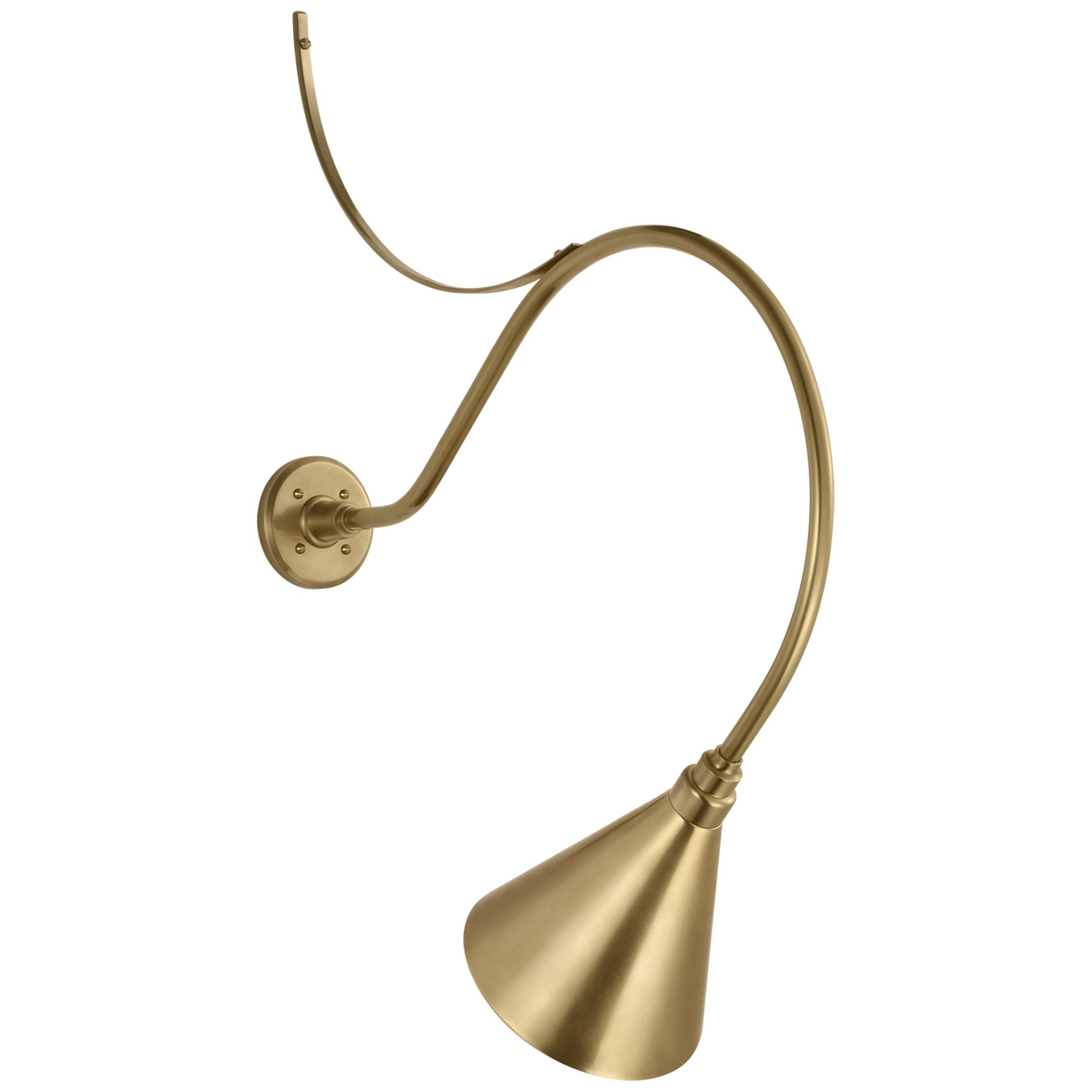Shown in Hand-Rubbed Antique Brass finish and Gold shade
