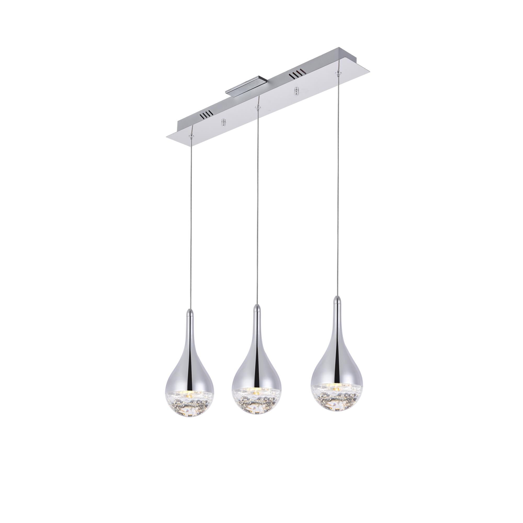Amherst 24 Inch 3 Light LED Linear Suspension Light by Elegant Lighting