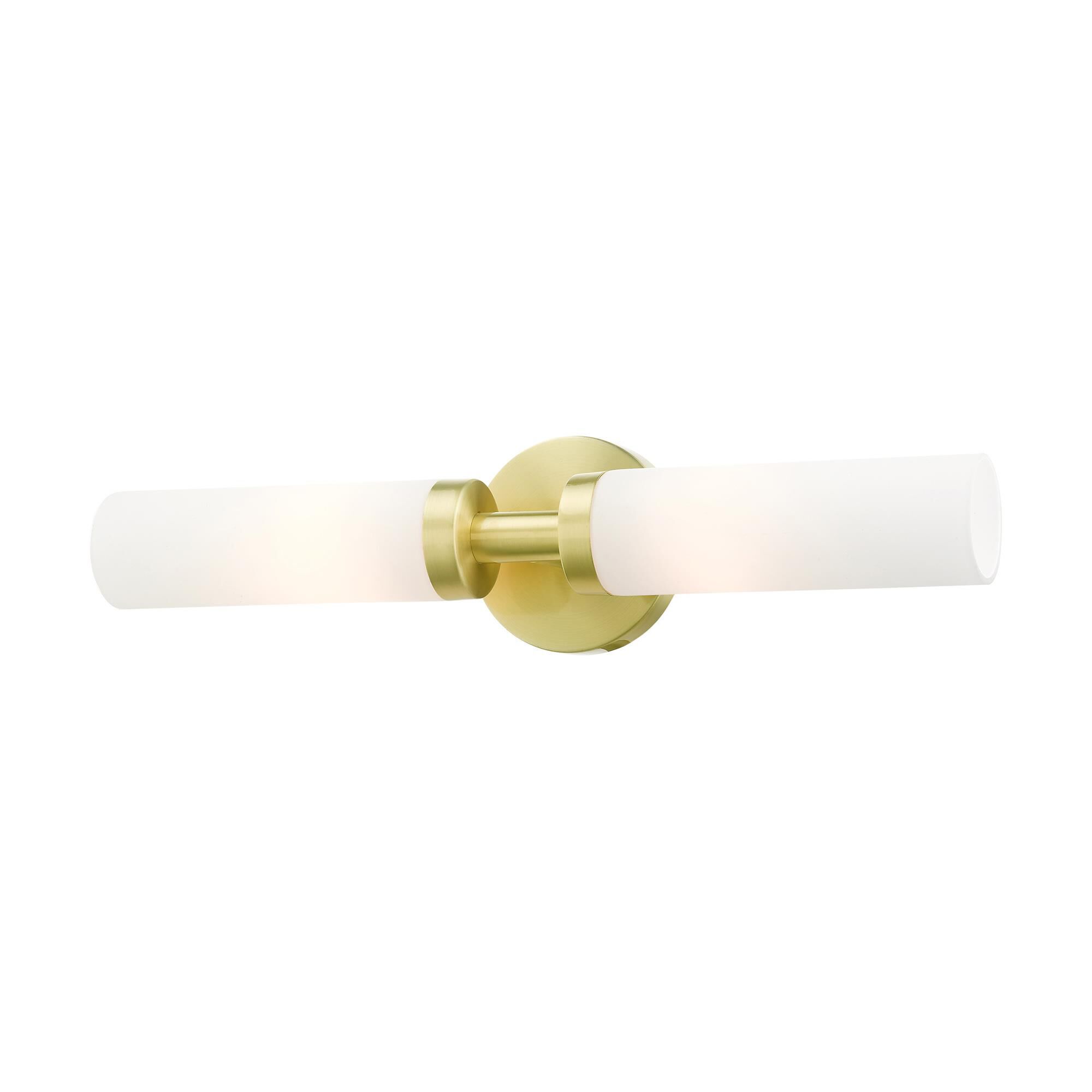Shown in Satin Brass finish and Hand Blown Satin Opal White glass and Hand Blown Satin Opal White Glass shade