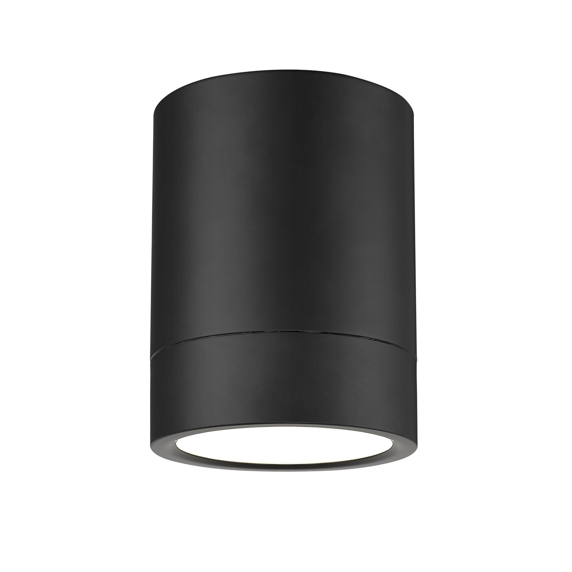 Shown in Matte Black finish and Frosted glass and Frosted shade