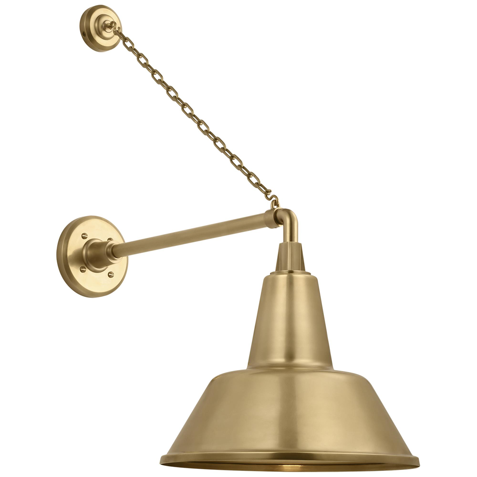 Shown in Hand-Rubbed Antique Brass finish and Gold shade