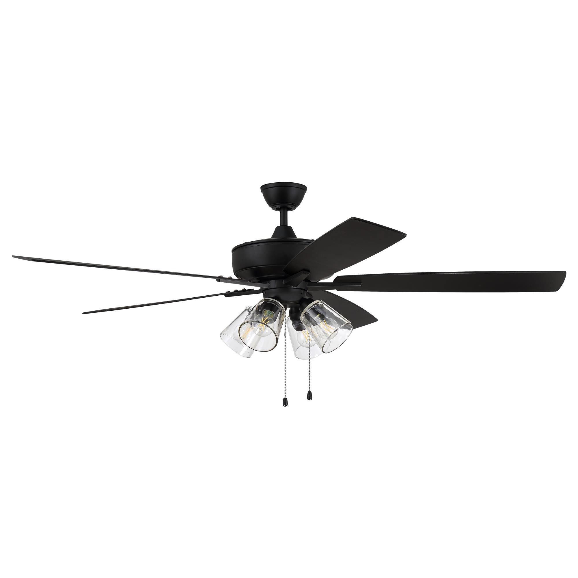 Shown in Flat Black finish and Clear glass and Yes shade
