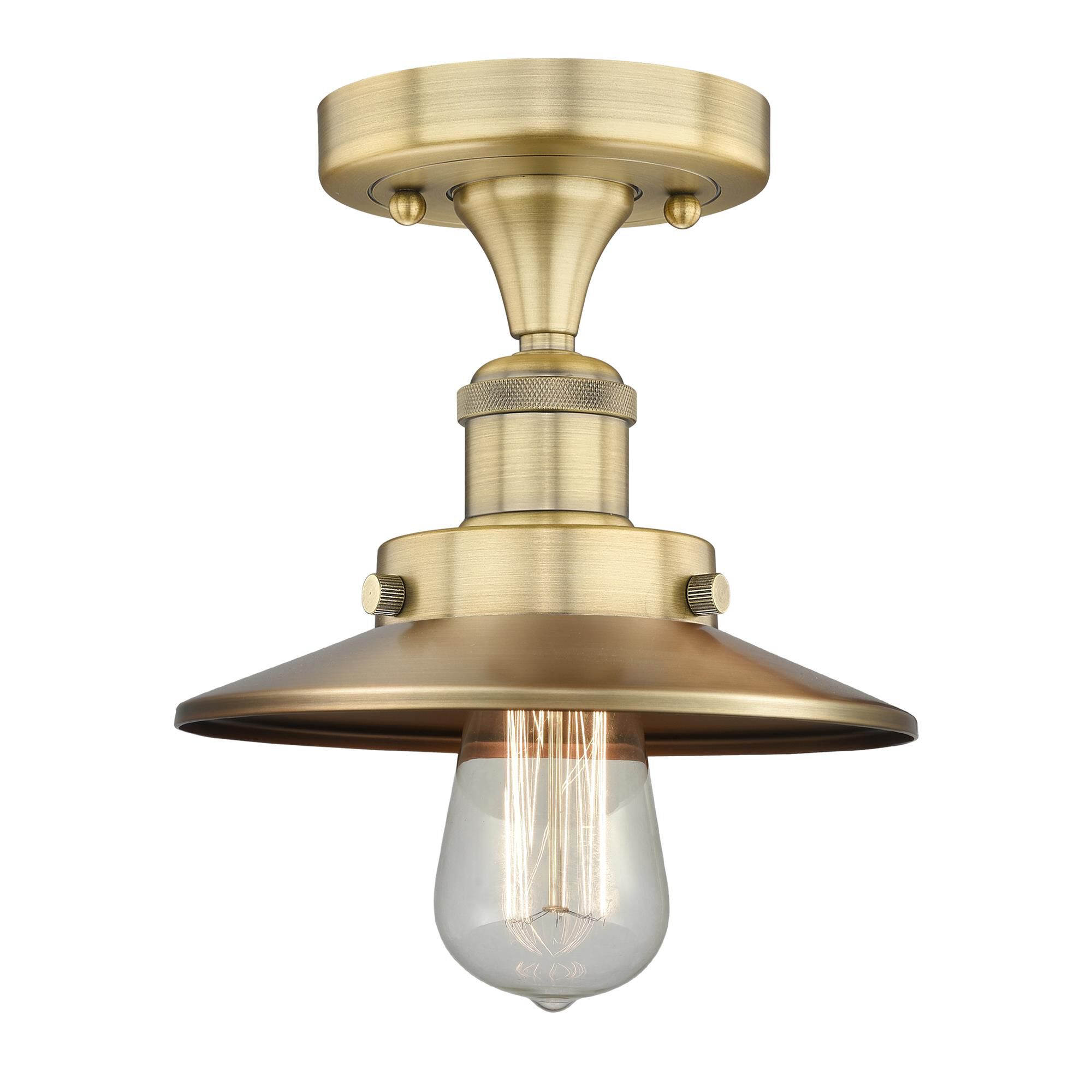 Shown in Brushed Brass finish and Brushed Brass shade