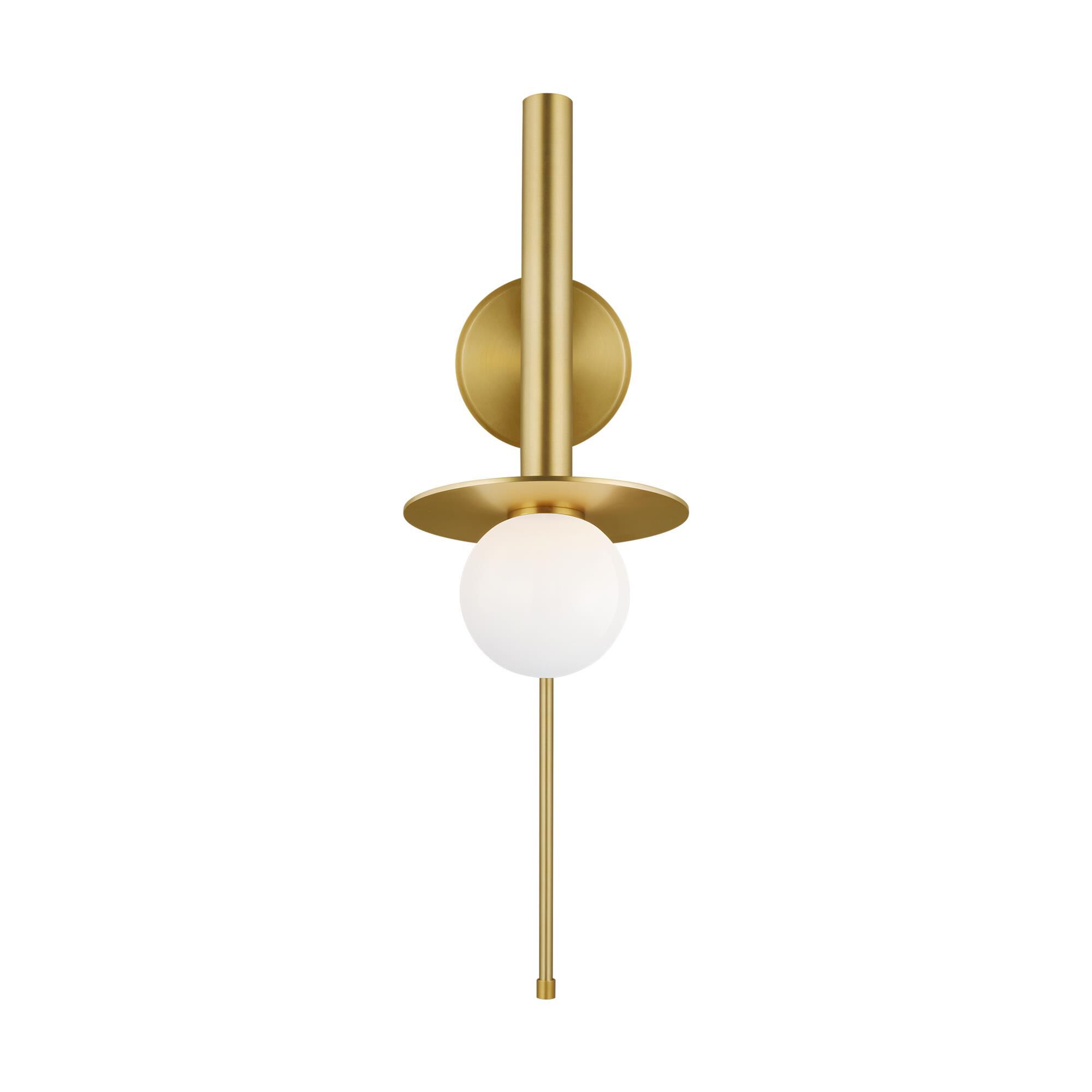 Shown in Burnished Brass finish and Milk Whitesteel glass