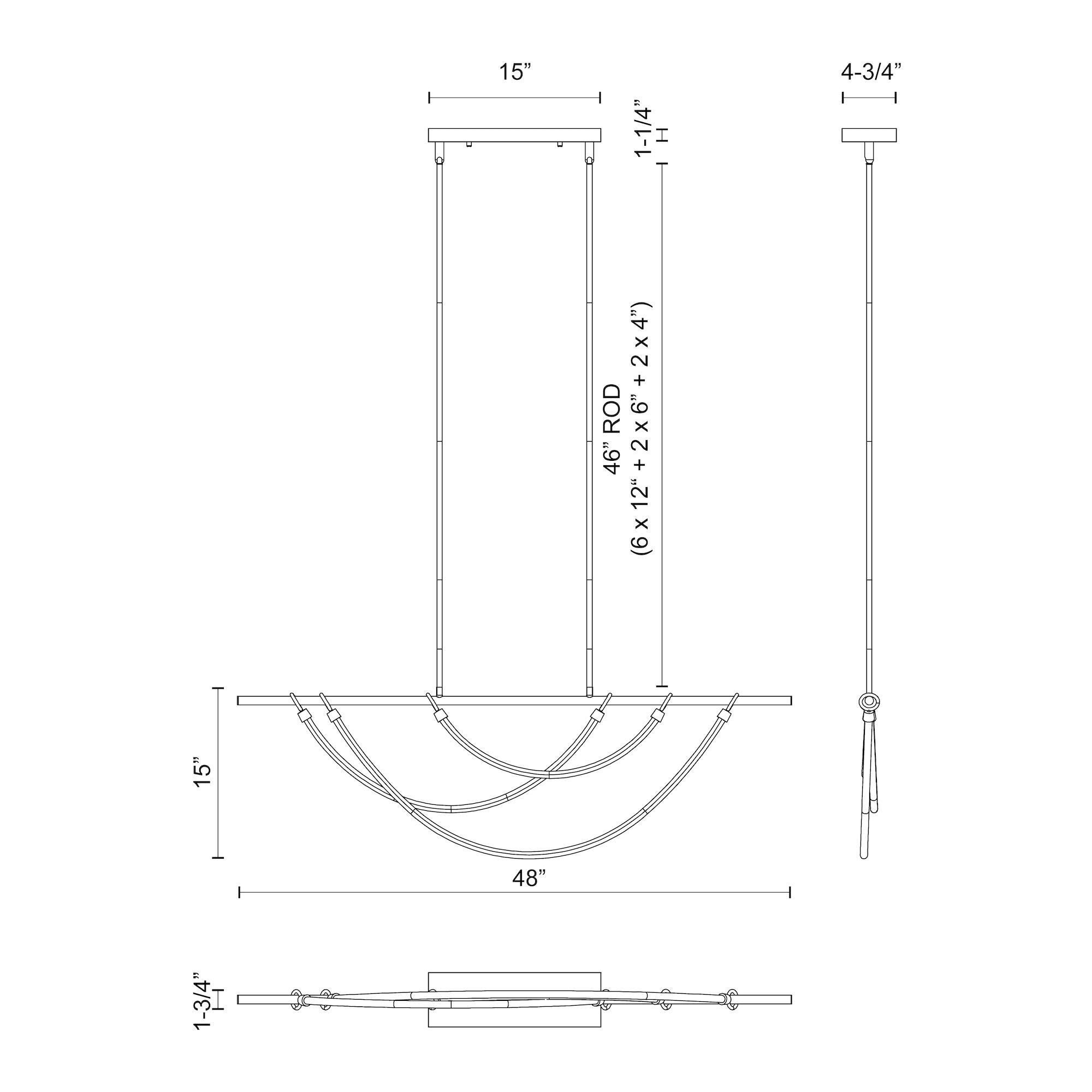 Ryan Pauly Aryas 48 Inch Linear Suspension Light by Alora Lighting - Clearance