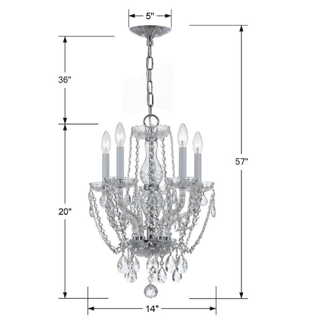 Traditional Crystal 14 Inch 5 Light Mini Chandelier by Crystorama