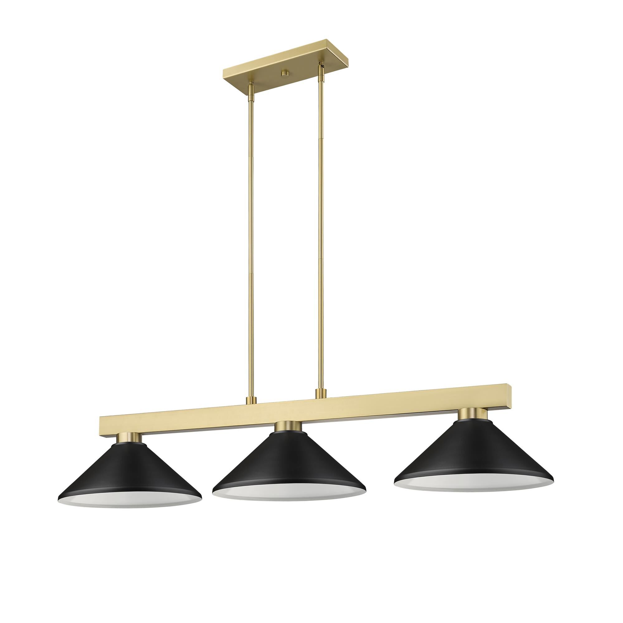 Shown in Modern Gold finish and Matte Black shade