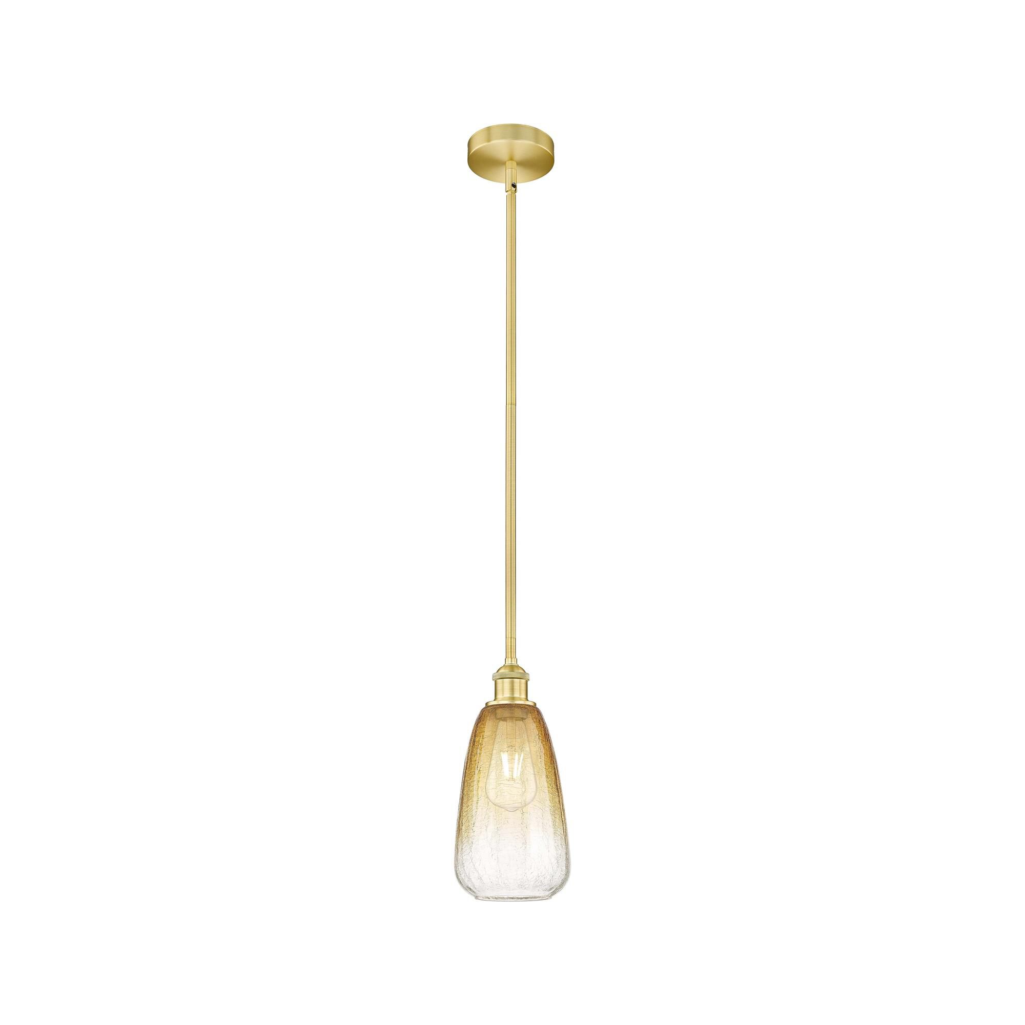 Shown in Satin Gold finish and Amber glass