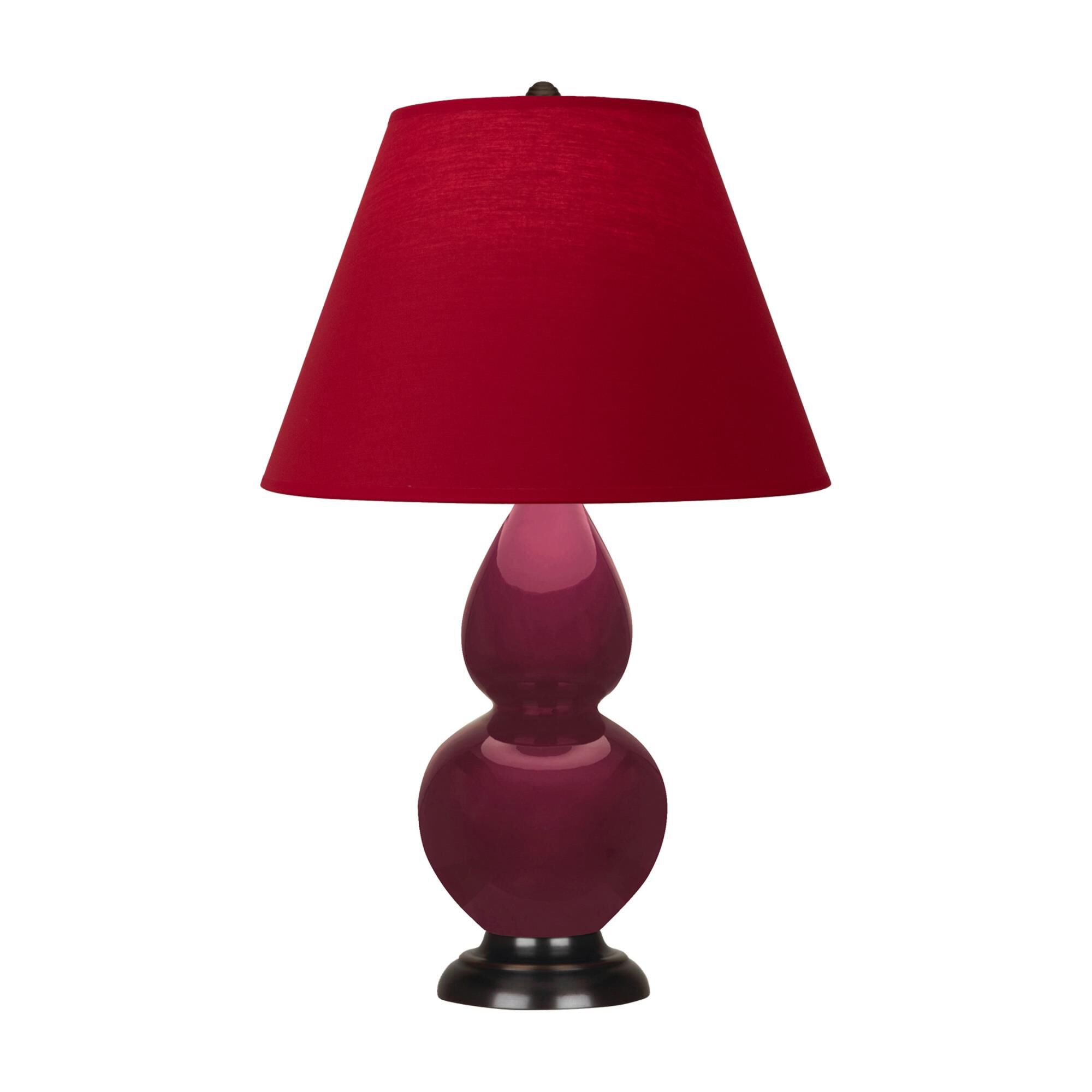 Shown in Sugar Plum finish and Rose Red with Ink Black Lining shade and Deep Patina Bronze accent