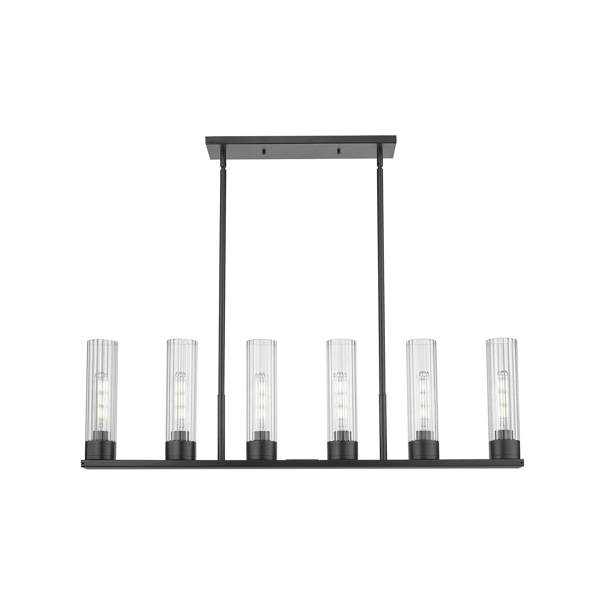 Shown in Matte Black finish and Clear glass