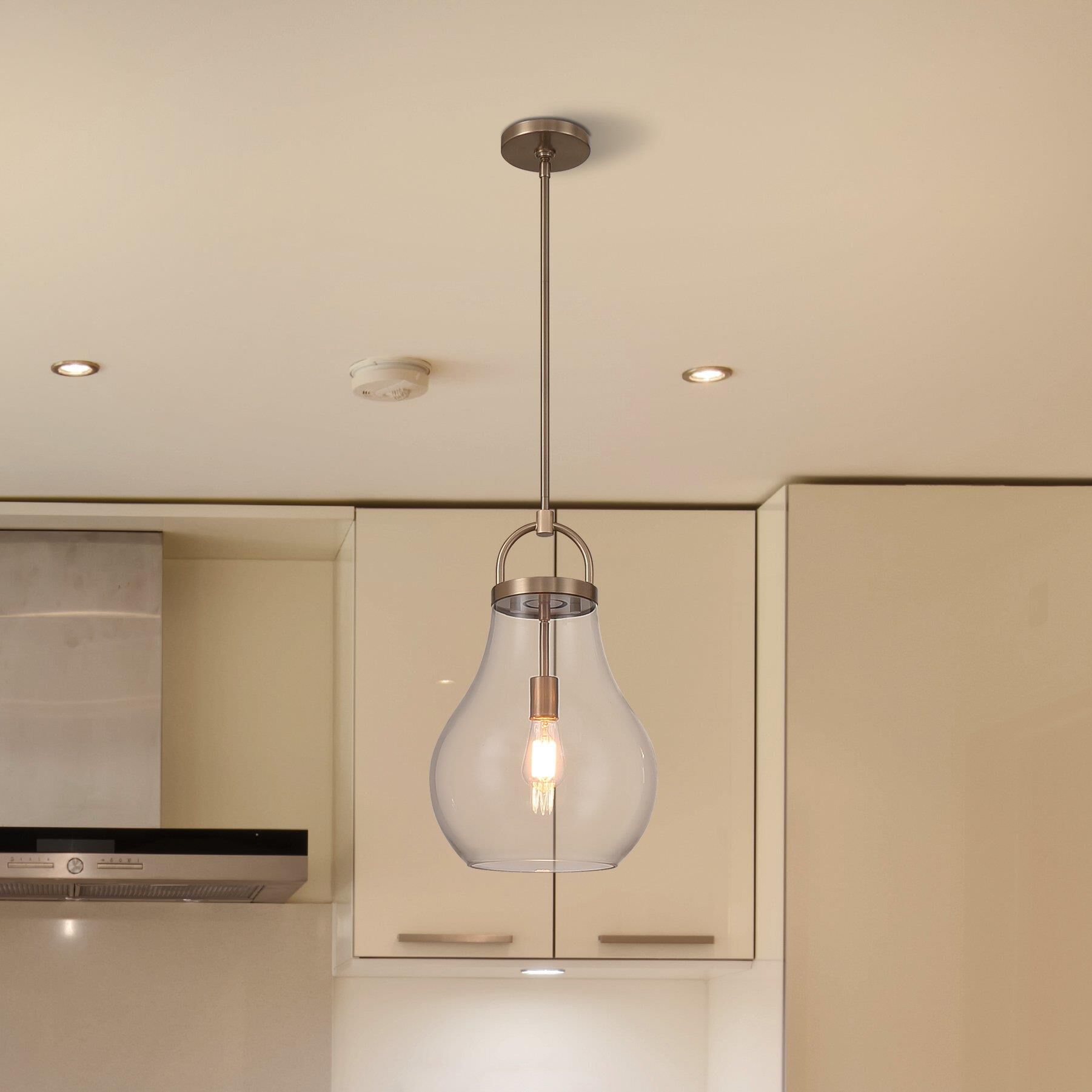 Shown in Champagne Gold finish and Clear glass