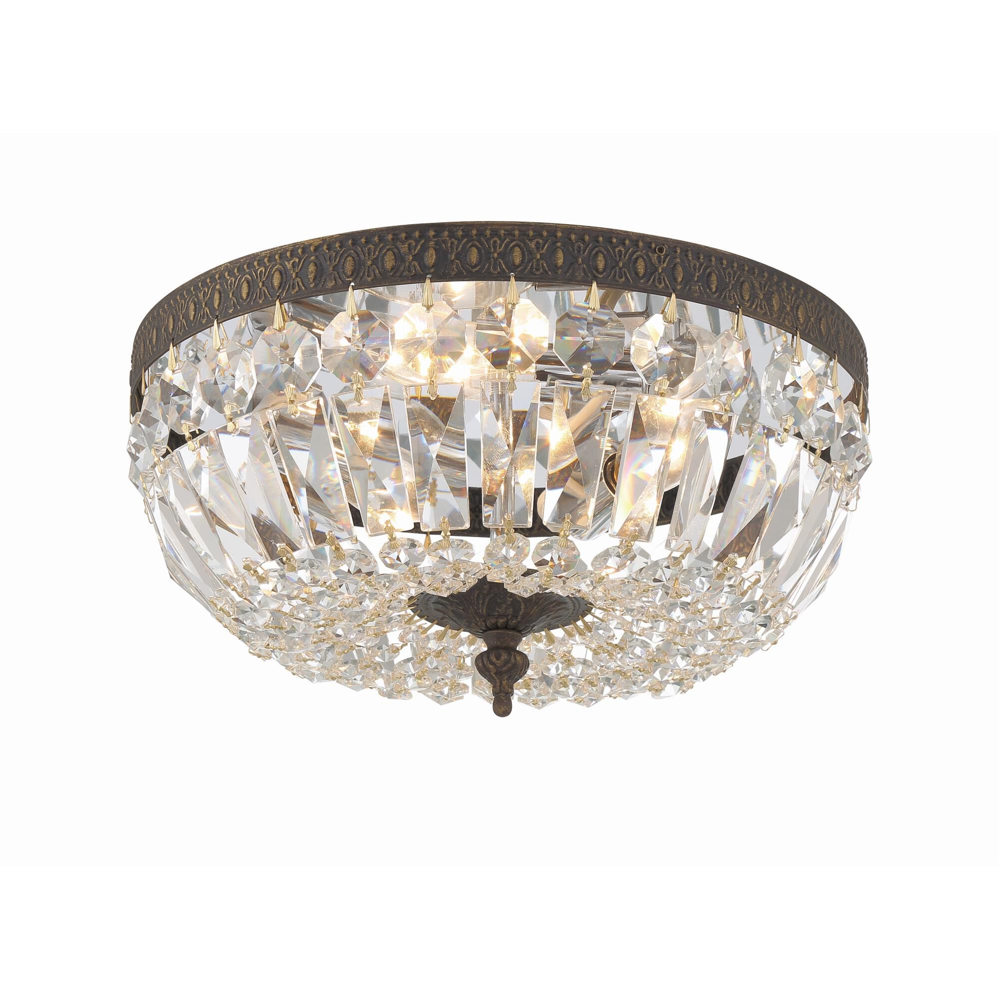 Ceiling Mount 12 Inch 3 Light Semi Flush Mount by Crystorama