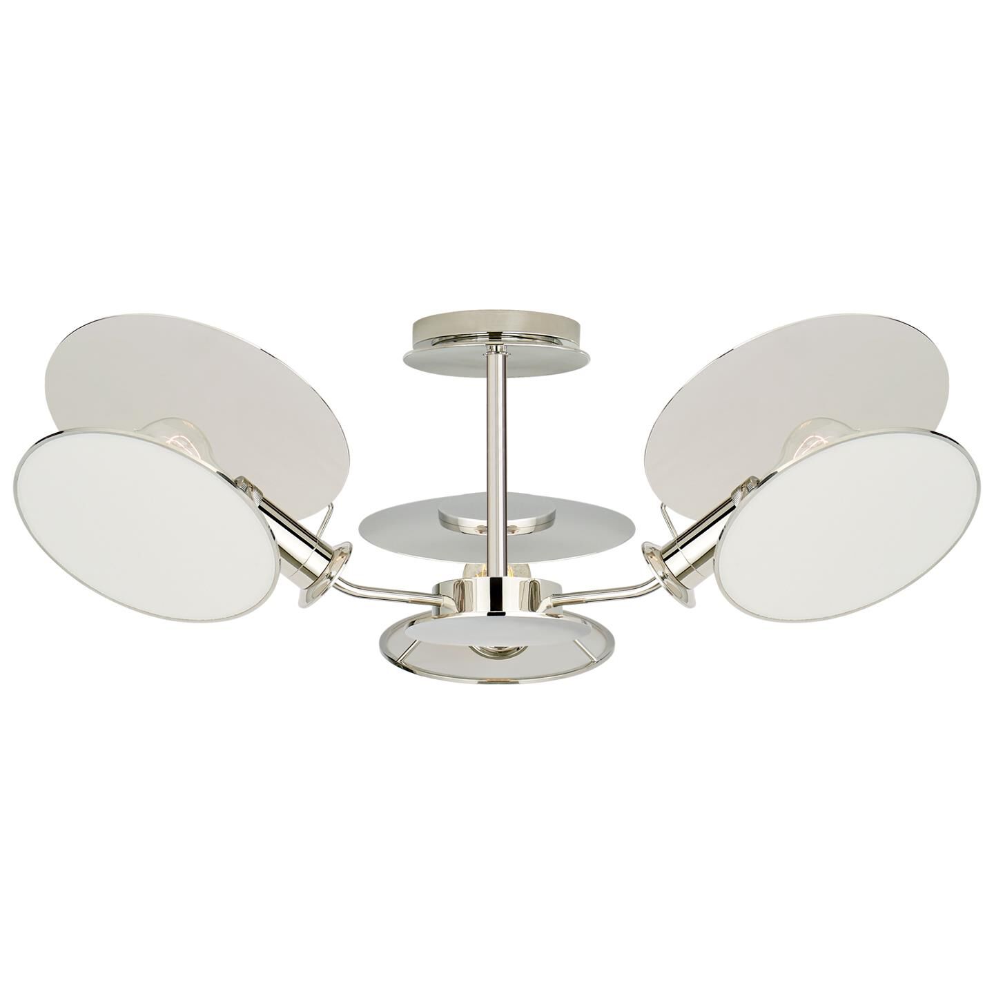 Shown in Polished Nickel finish and Linen shade
