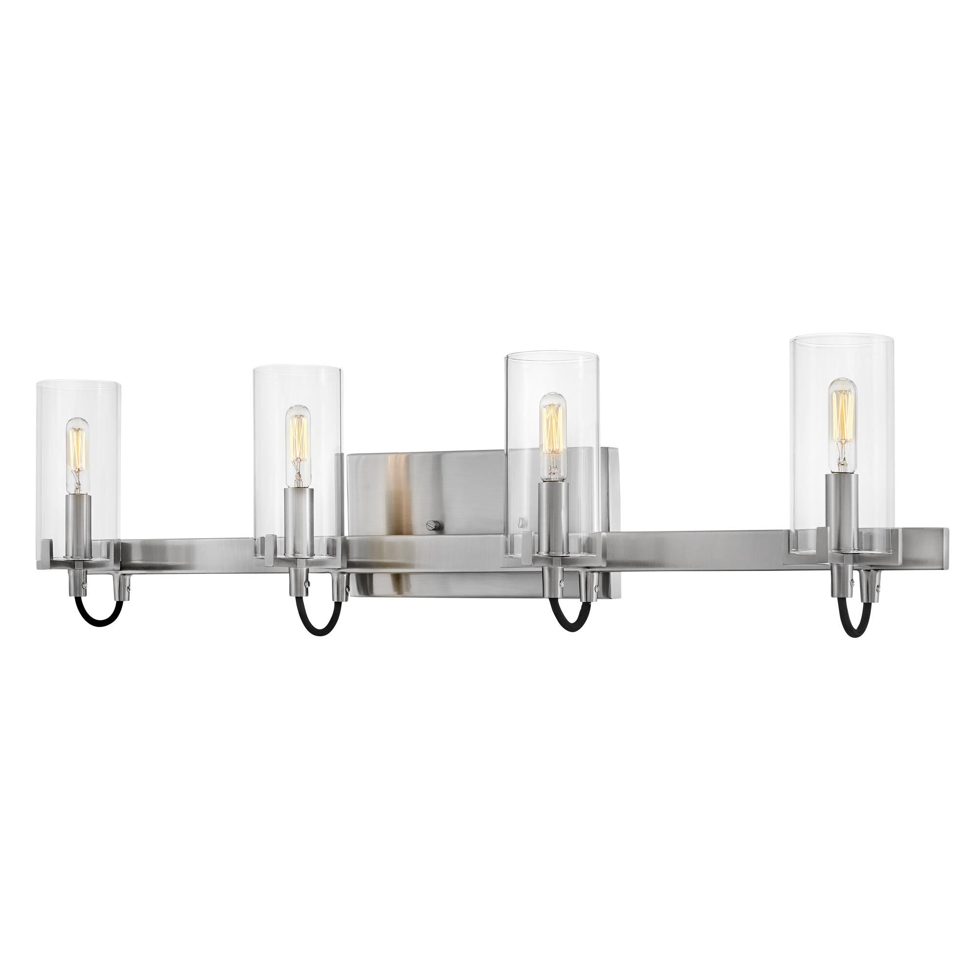 Shown in Brushed Nickel finish and Clear glass