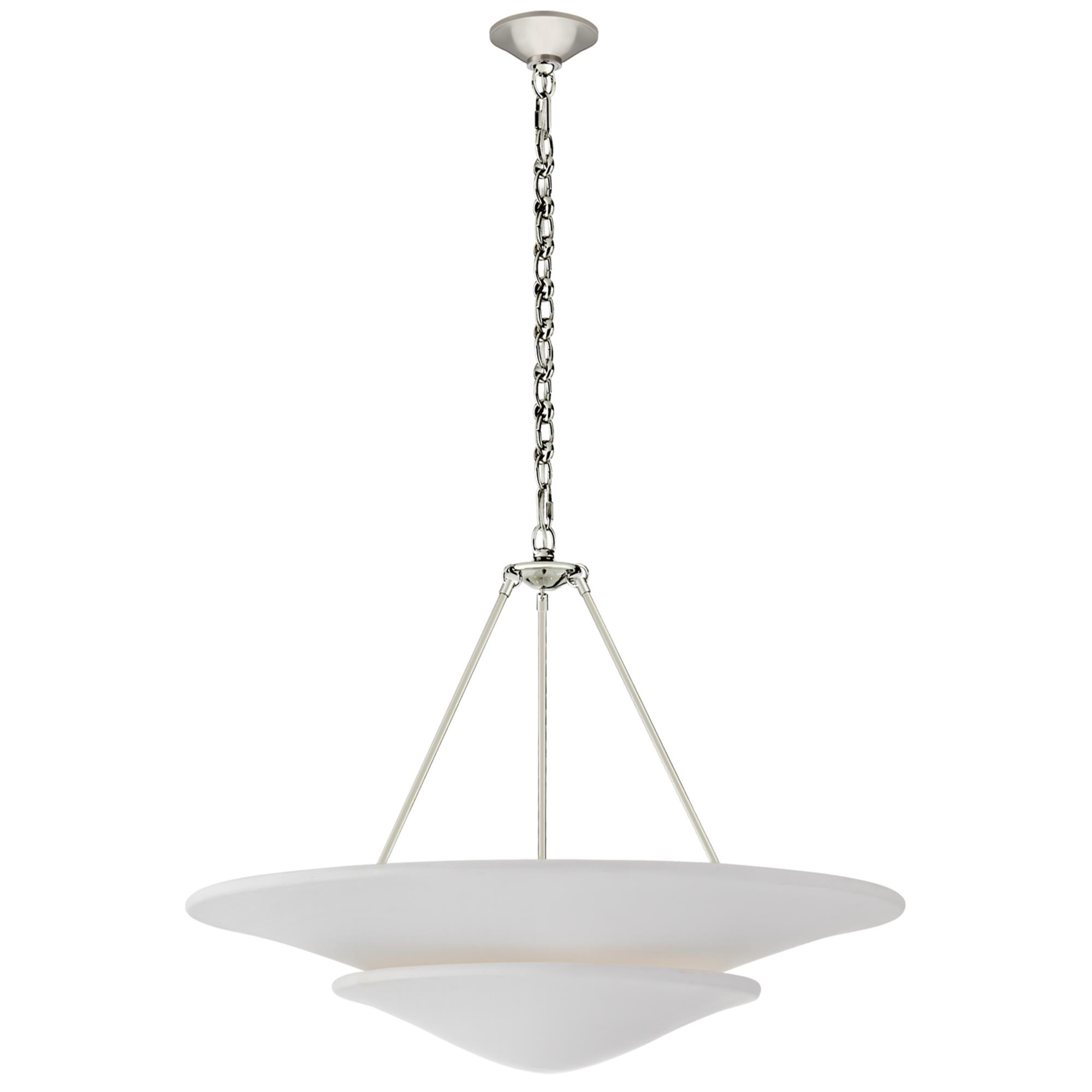 Shown in Polished Nickel finish and Plaster White shade