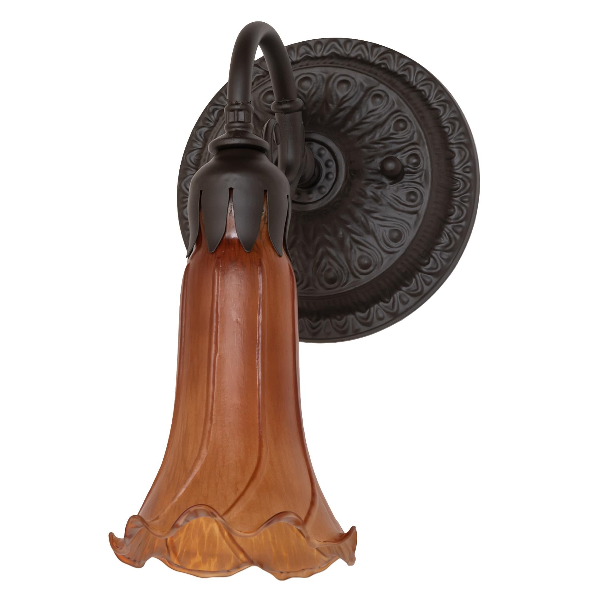 Meyda Lighting Amber 10 Inch Tall Outdoor Wall Light